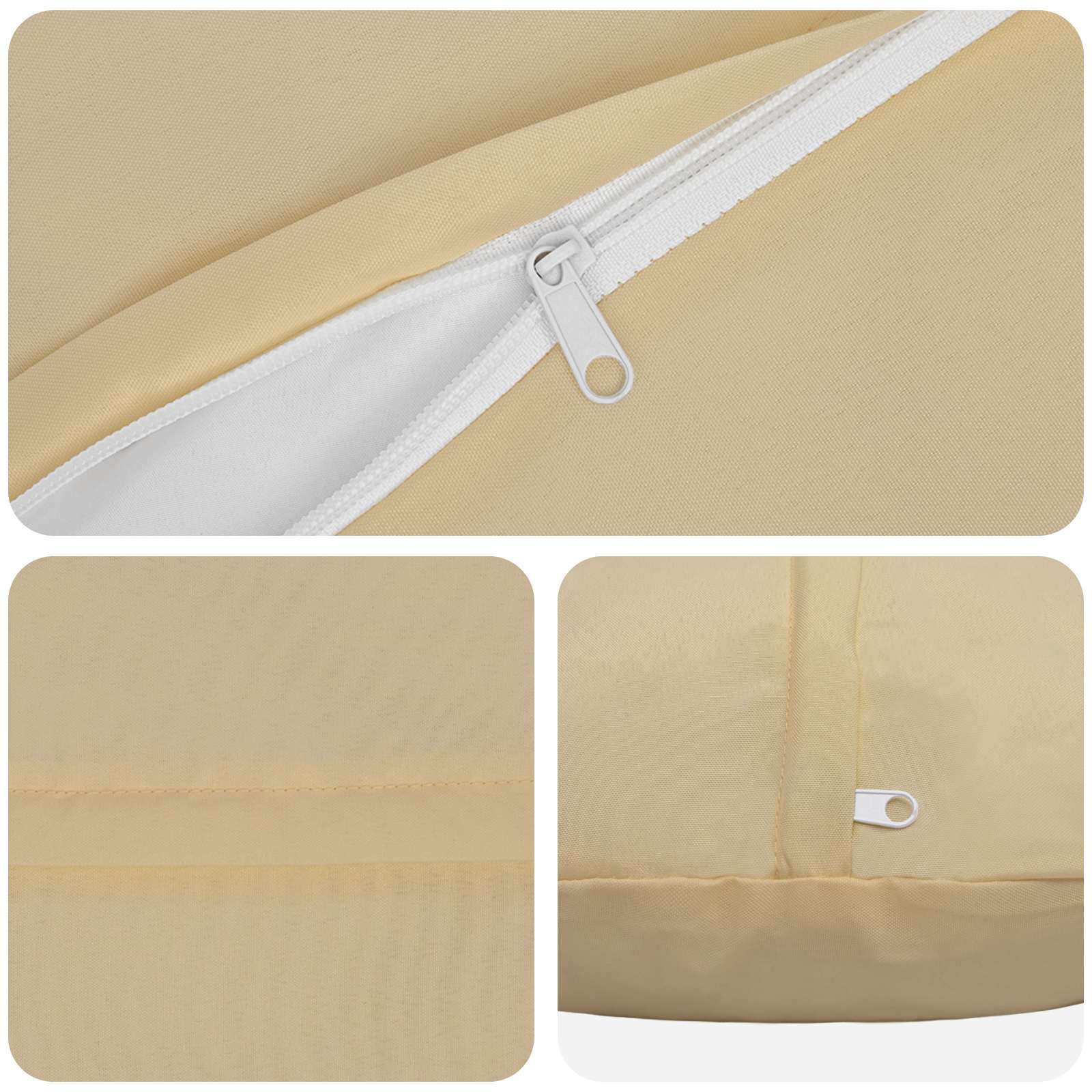 Cushion with Pillow HEERLEN 6 pcs Beige Polyester