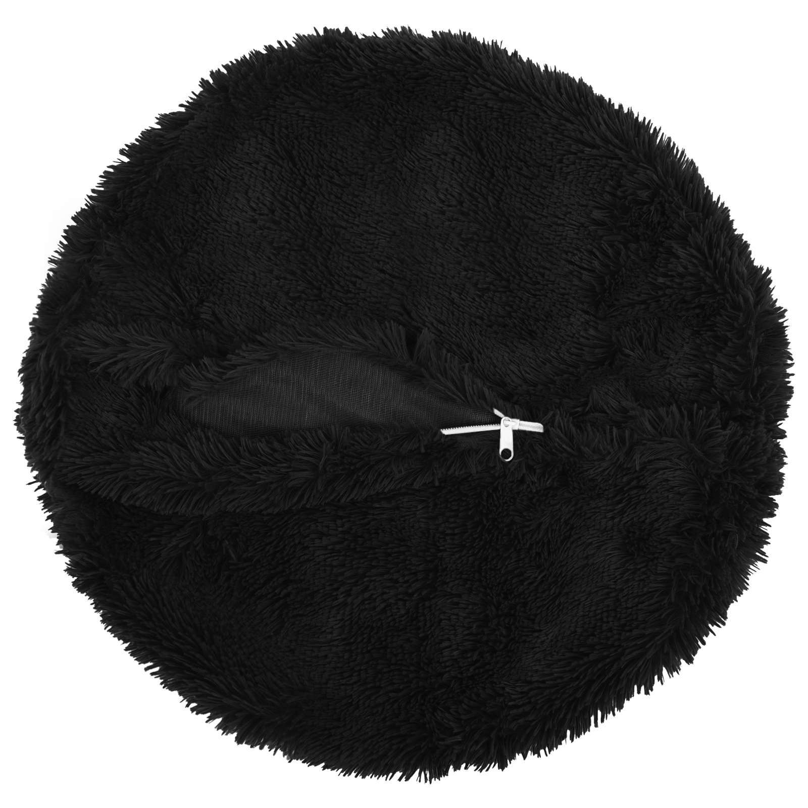 Cushion with Pillow HEERLEN 6 pcs Black PV Fleece
