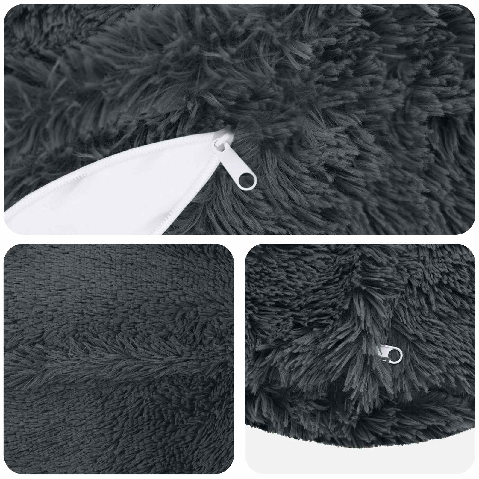 Cushion with Pillow HEERLEN 2 pcs Anthracite PV Fleece