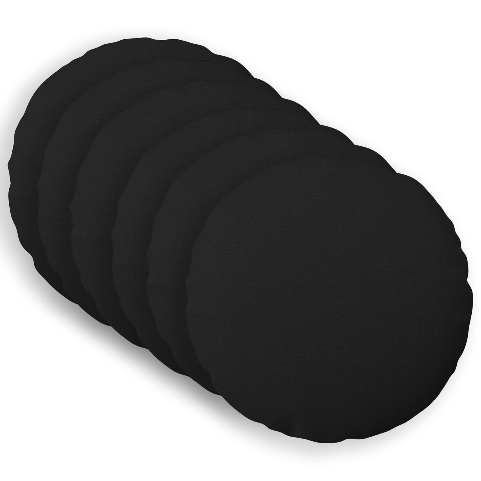 Throw Pillow 6 pcs HEERLEN Black Ø 50 cm Fabric