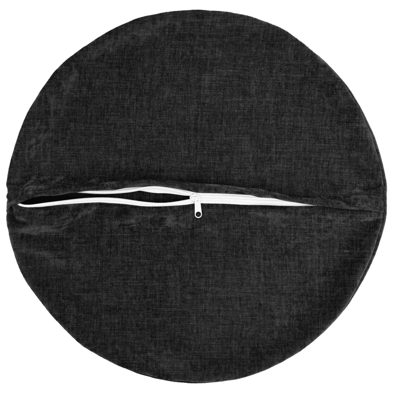 Cushion 6 pcs HEERLEN Anthracite Ø 50 cm Chenille Fabric