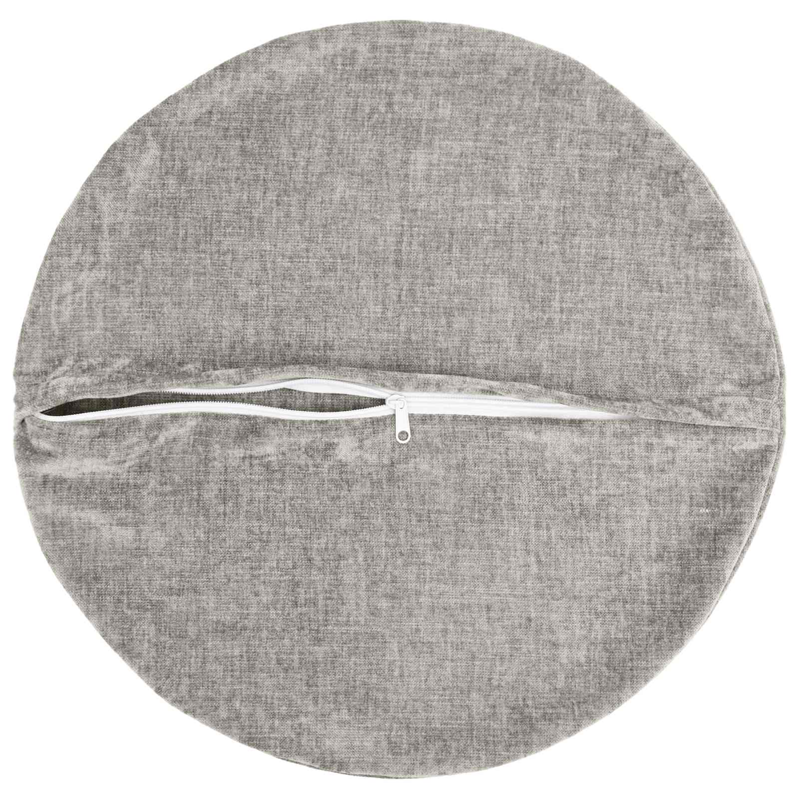 Cushion 2 pcs HEERLEN Light Grey Ø 50 cm Chenille Fabric