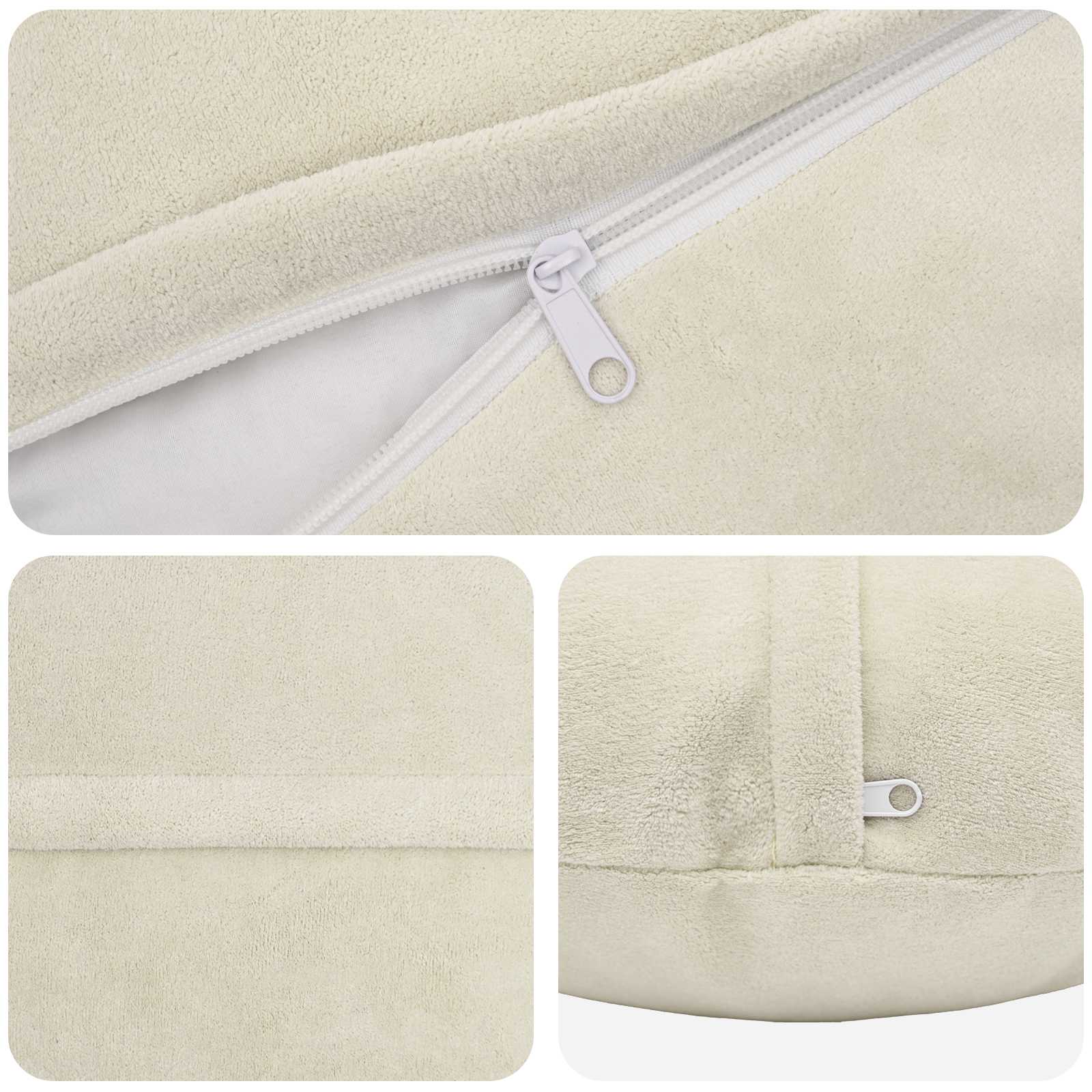 Cushion with Pillow HEERLEN 2 pcs Cream Microfiber Fleece