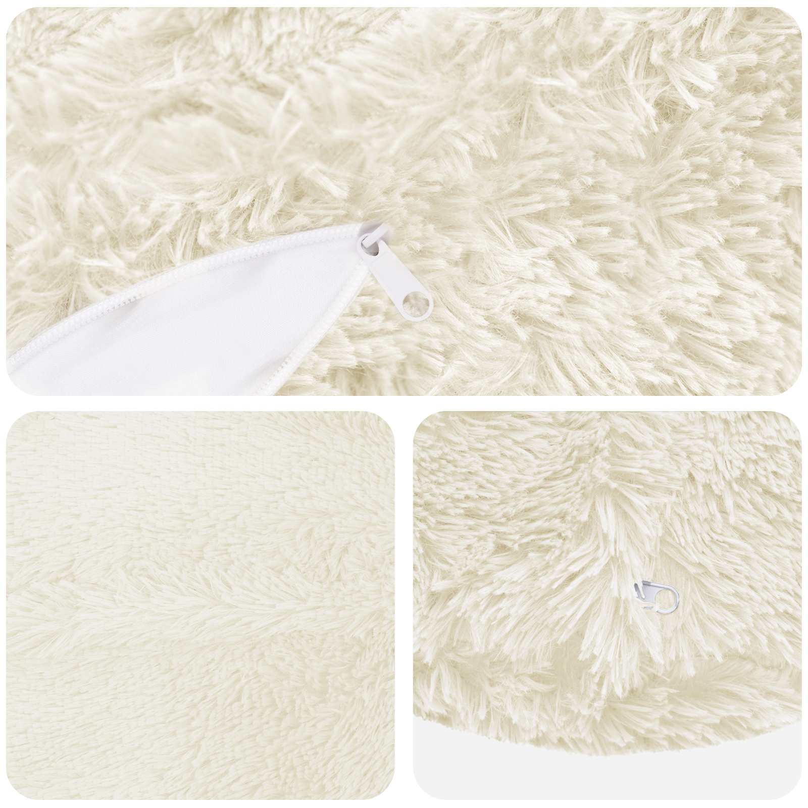 Cushion with Pillow HEERLEN 6 pcs White PV Fleece