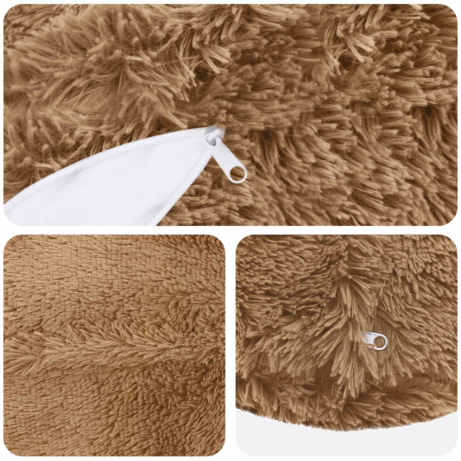 Cushion with Pillow HEERLEN 6 pcs Taupe PV Fleece