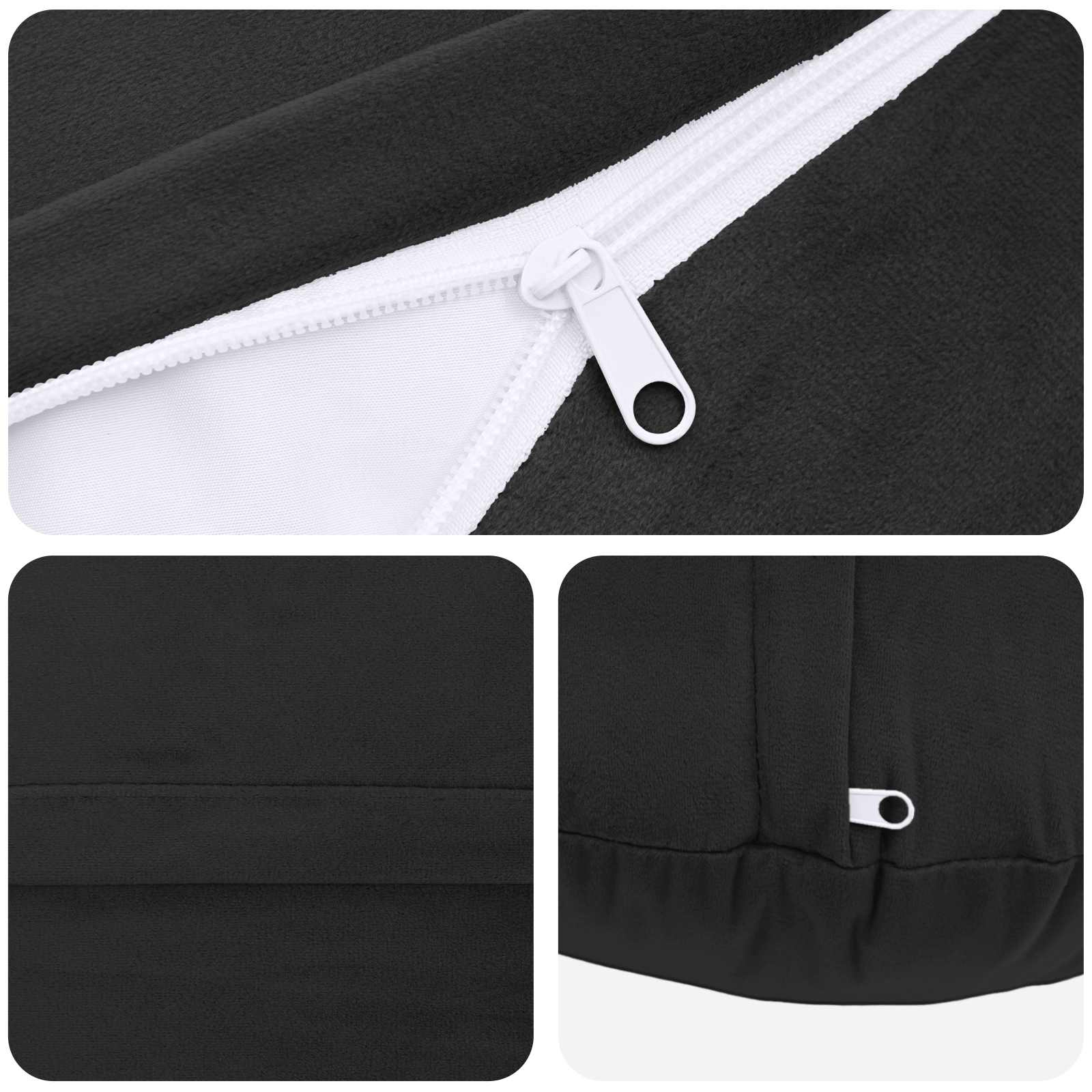 Cushion with Pillow HEERLEN 6 pcs Black Velvet