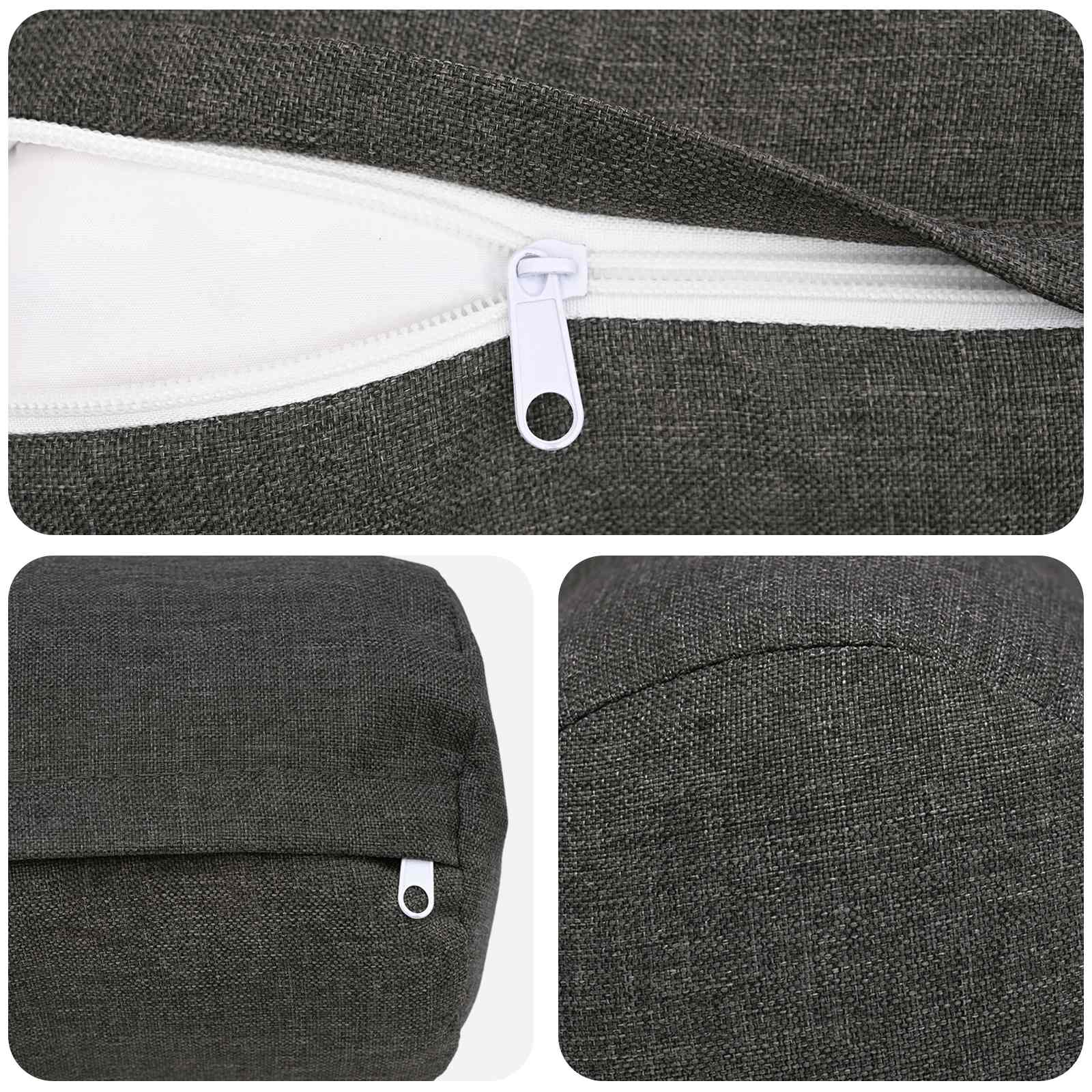 Cushion with Pillow HEERLEN 2 pcs Dark Grey Fabric