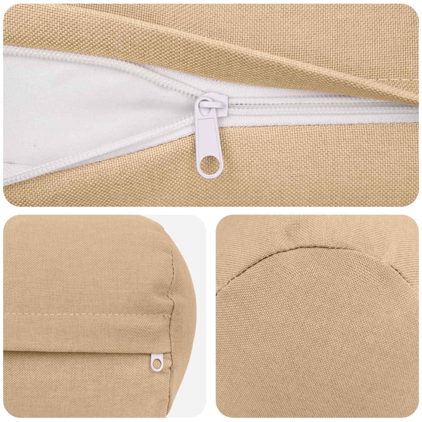 Throw Pillow 2 pcs HEERLEN Cream Ø 15 x 40 cm Fabric
