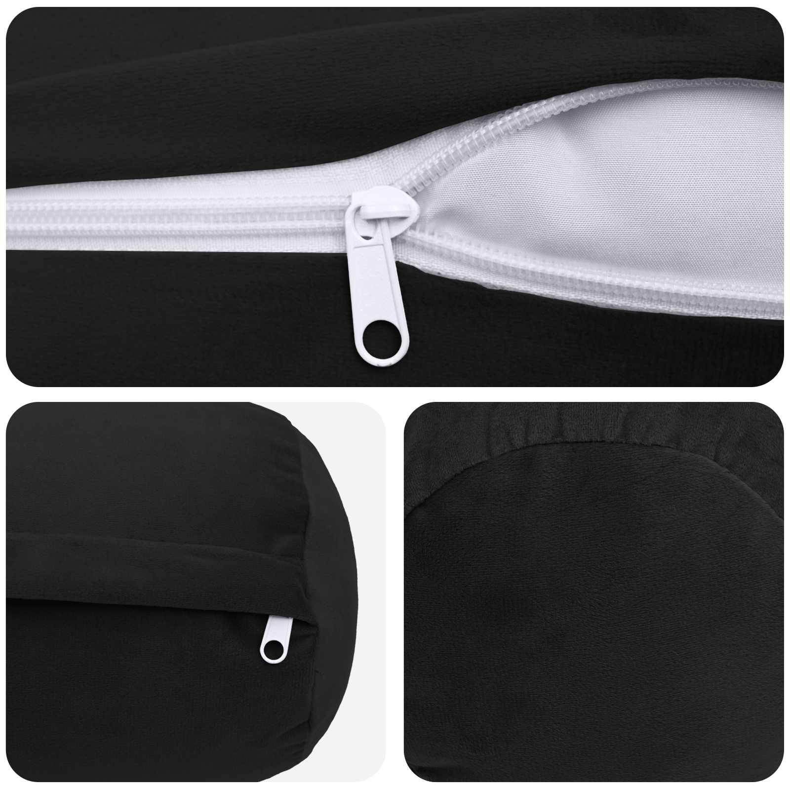 Cushion with Pillow HEERLEN 2 pcs Black Velvet
