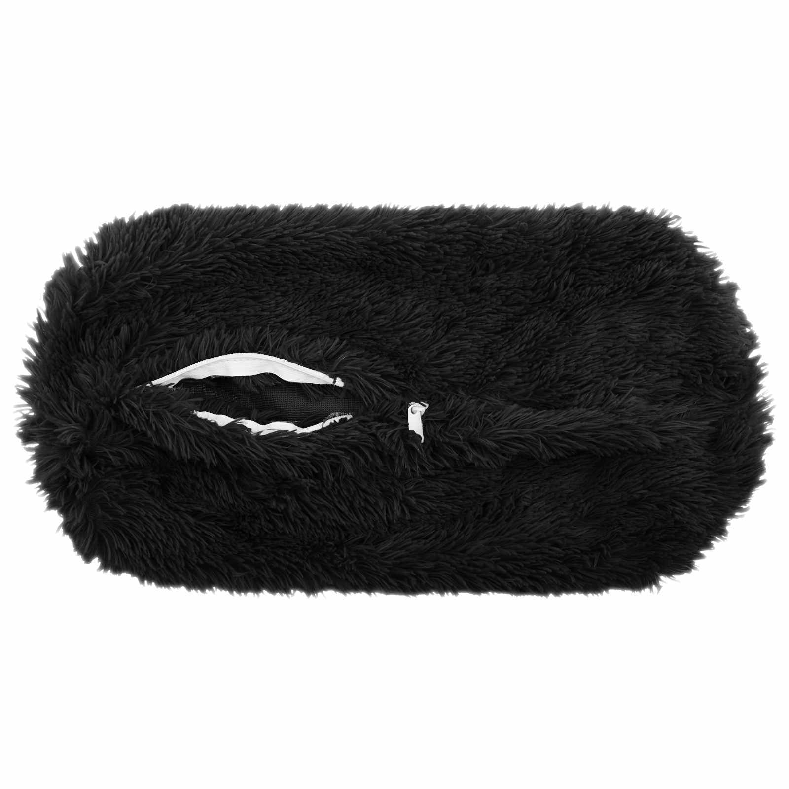 Cushion with Pillow HEERLEN 2 pcs Black PV Fleece