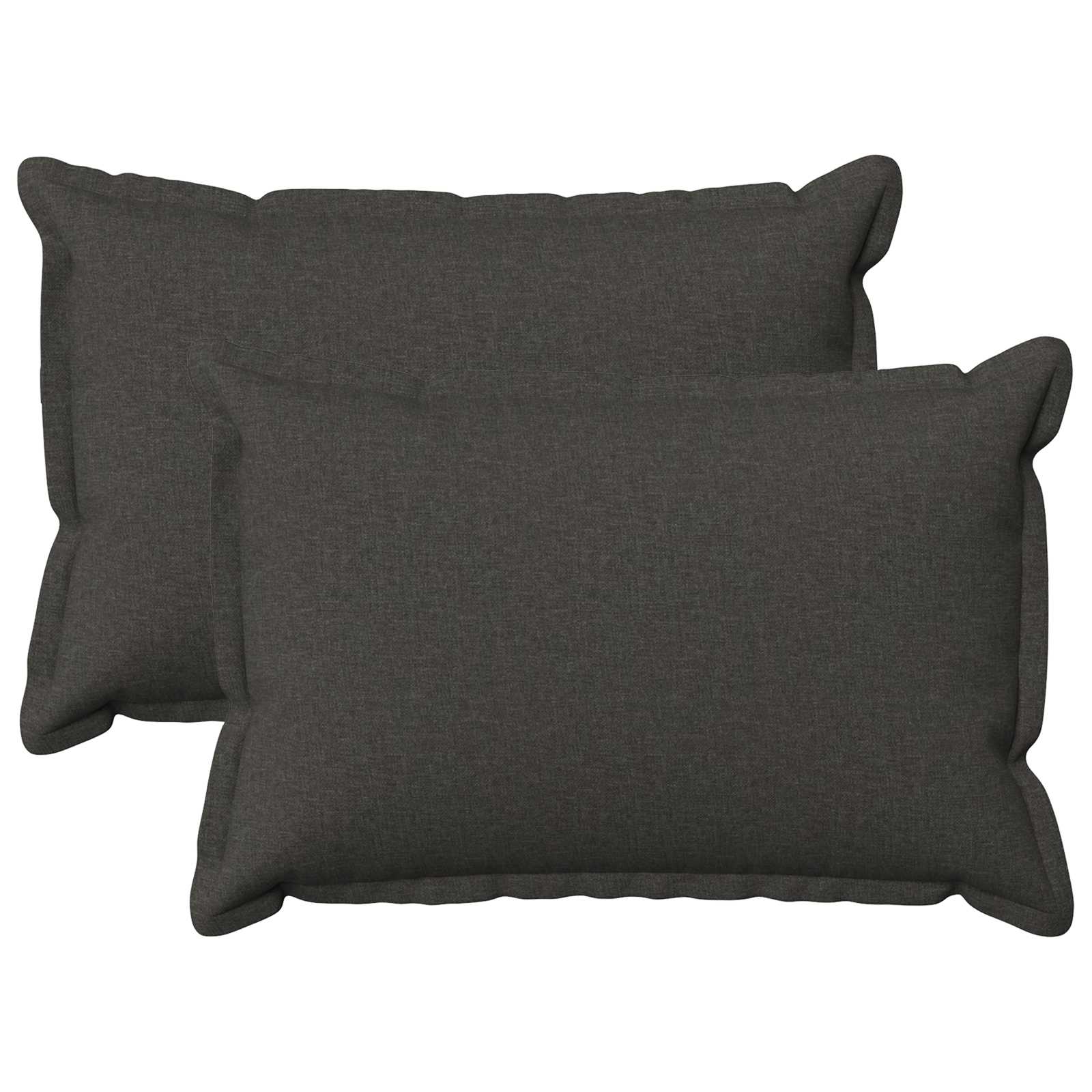 Cushion 2 pcs HOUTEN Dark Grey 30 x 50 cm Faux Linen