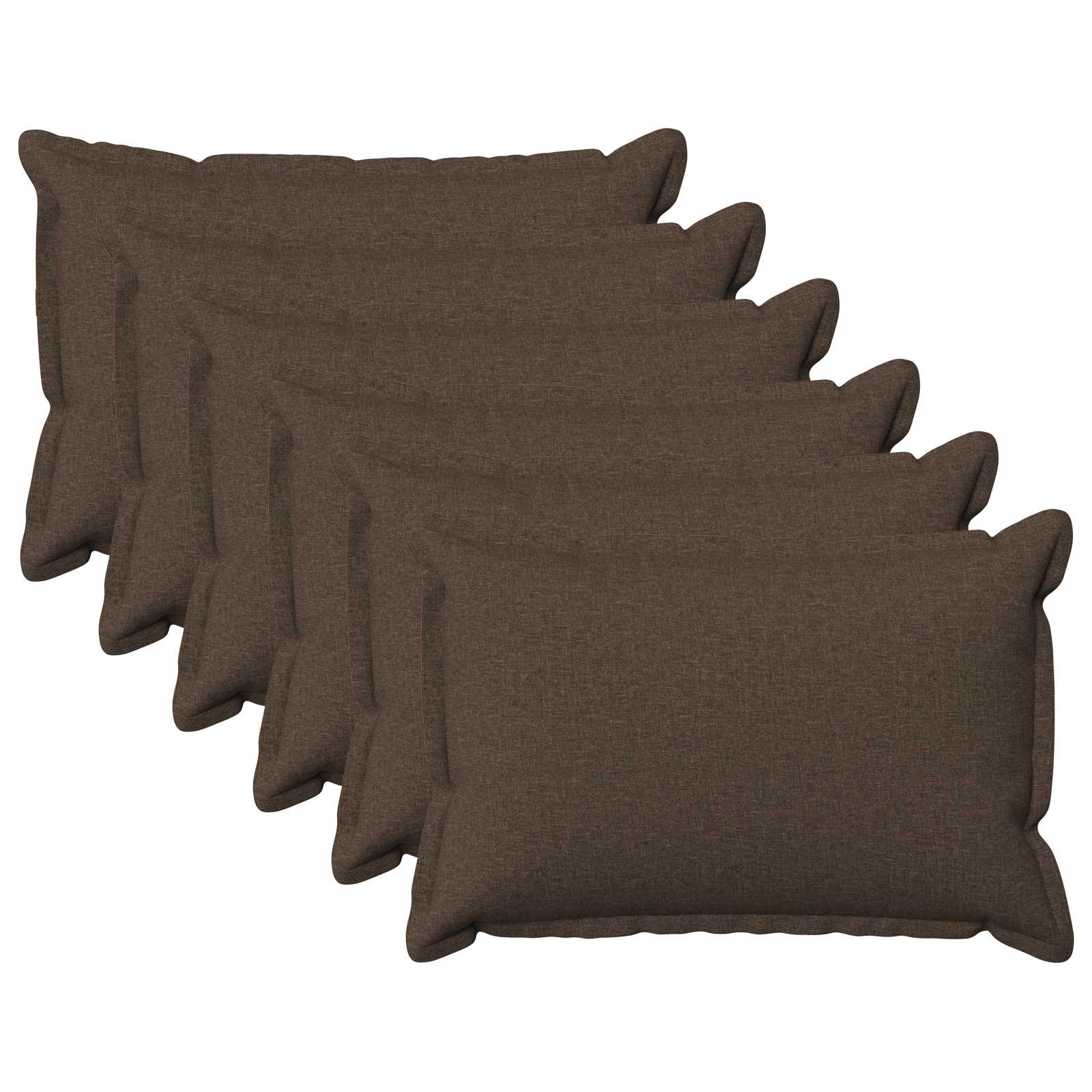 Cushion with Pillow HOUTEN 6 pcs Taupe Faux Linen