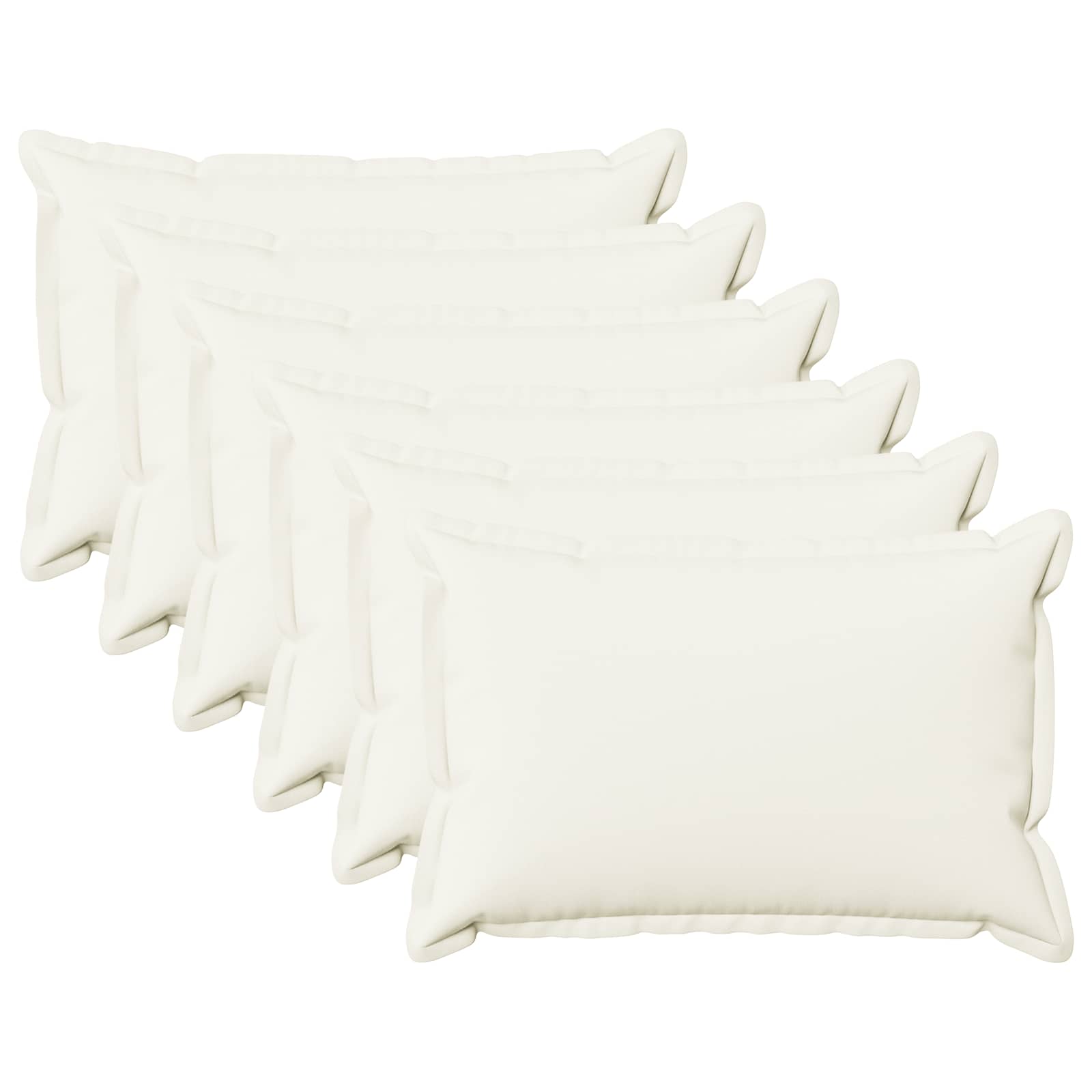Cushion 6 pcs HOUTEN White 30 x 50 cm Faux Linen