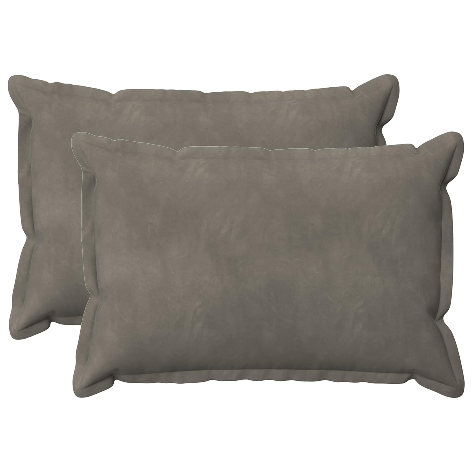 Cushion with Pillow HOUTEN 2 pcs Light Grey Velvet