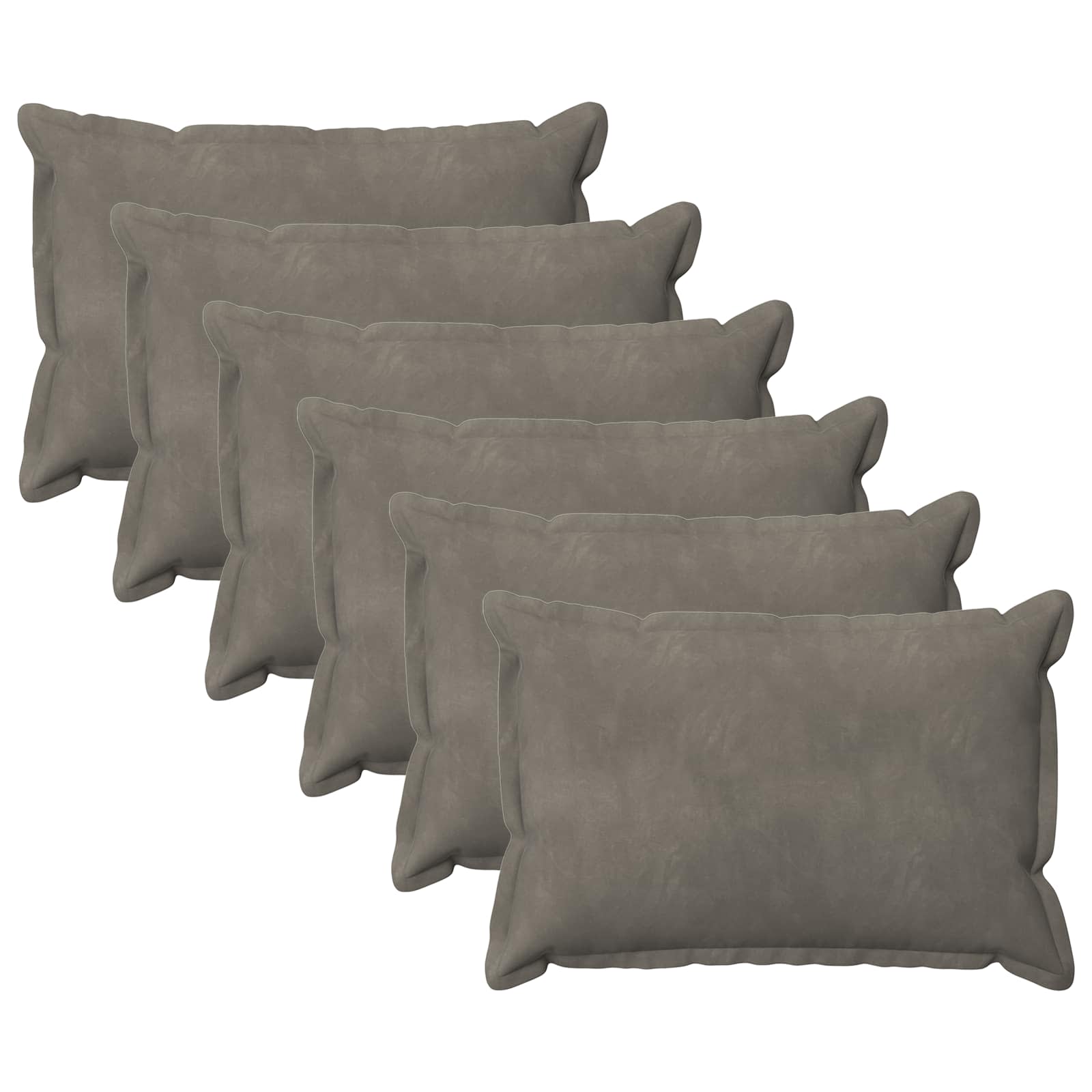 Cushion with Pillow HOUTEN 6 pcs Light Grey Velvet