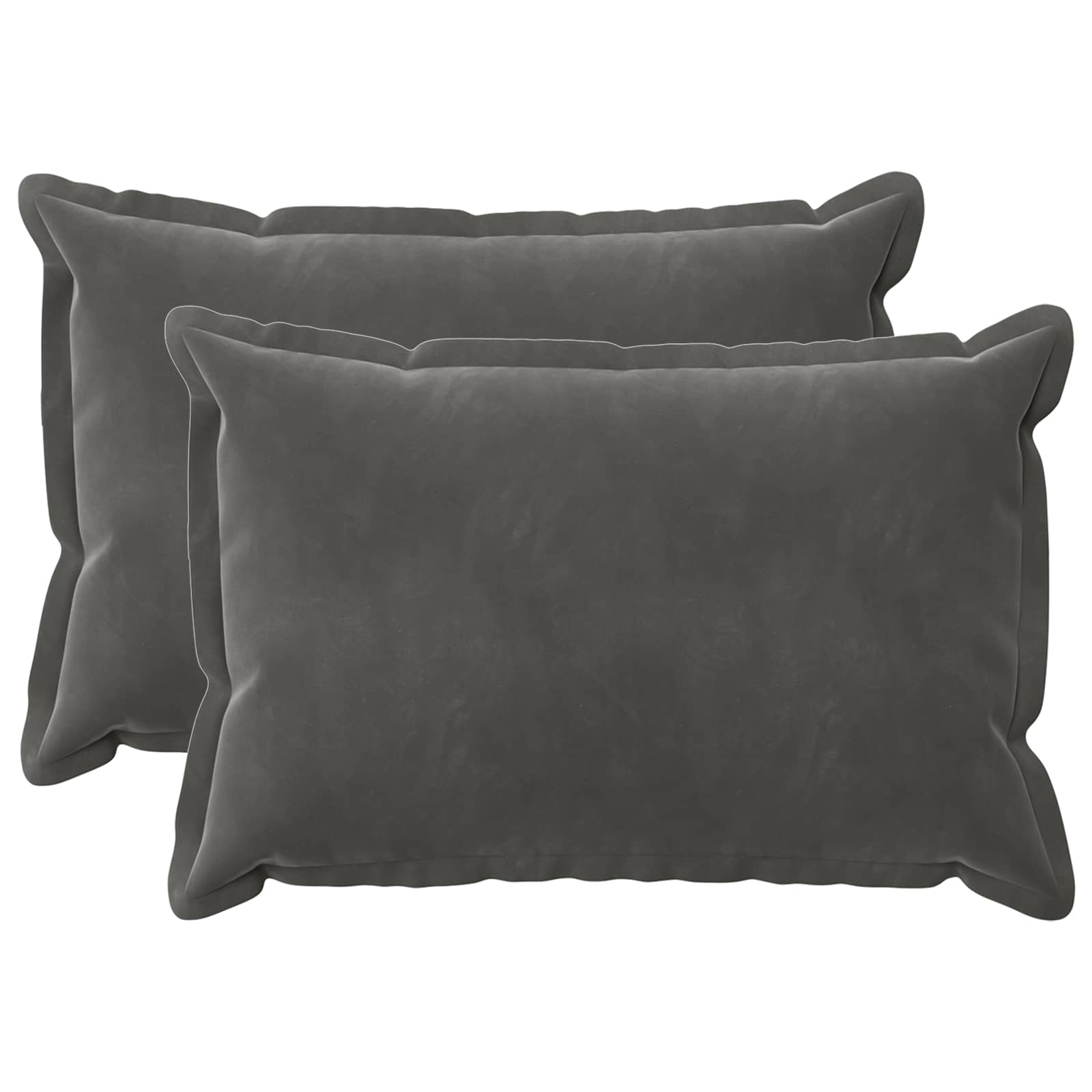 Cushion with Pillow HOUTEN 2 pcs Dark Grey Velvet
