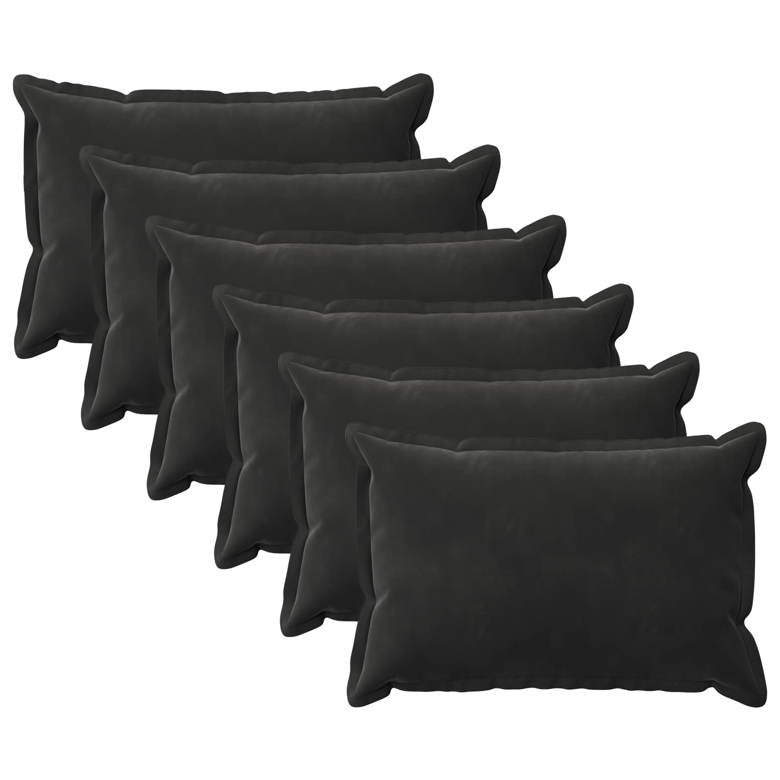 Cushion with Pillow HOUTEN 6 pcs Black Velvet