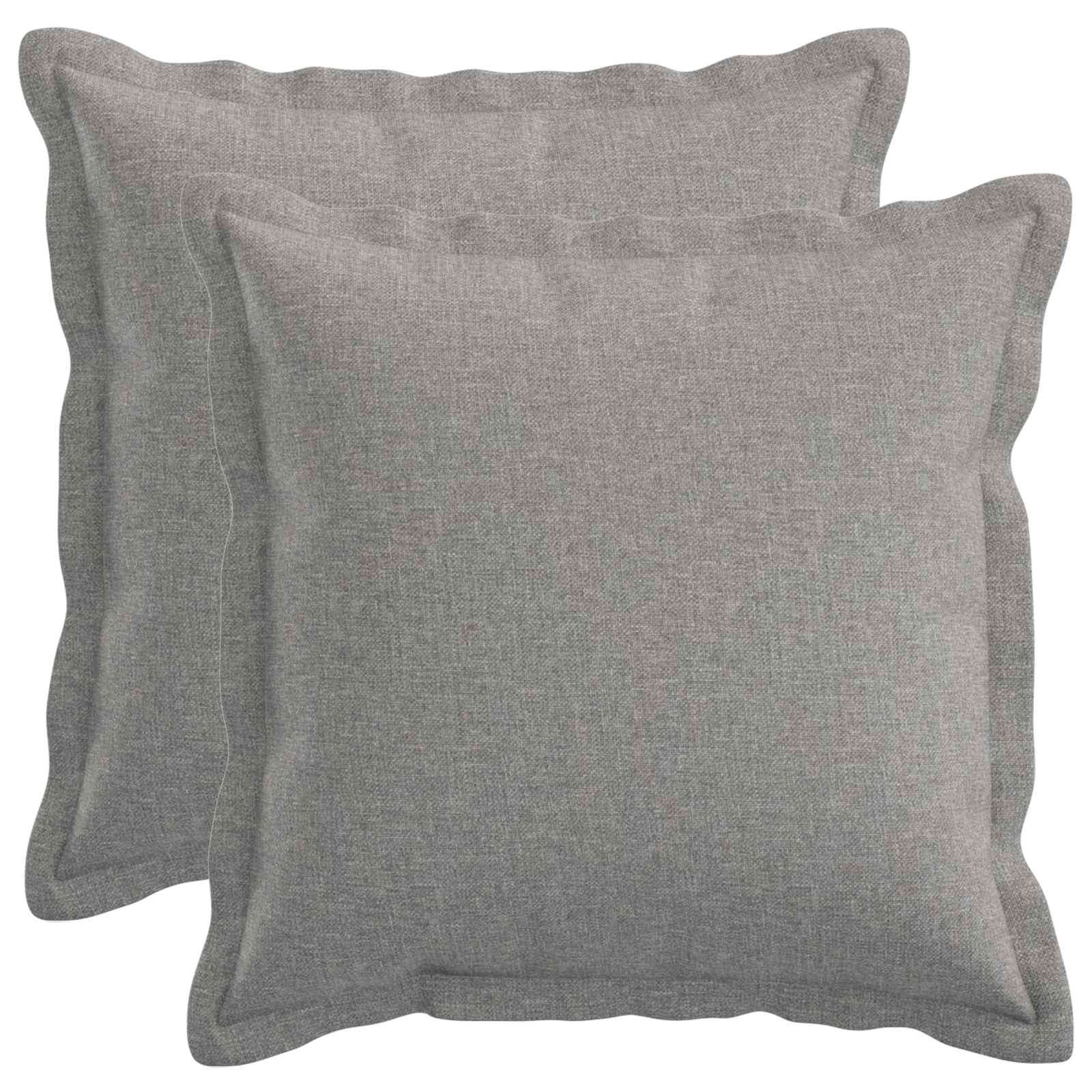 Cushion 2 pcs HOUTEN Cloud Grey 40 x 40 cm Faux Linen