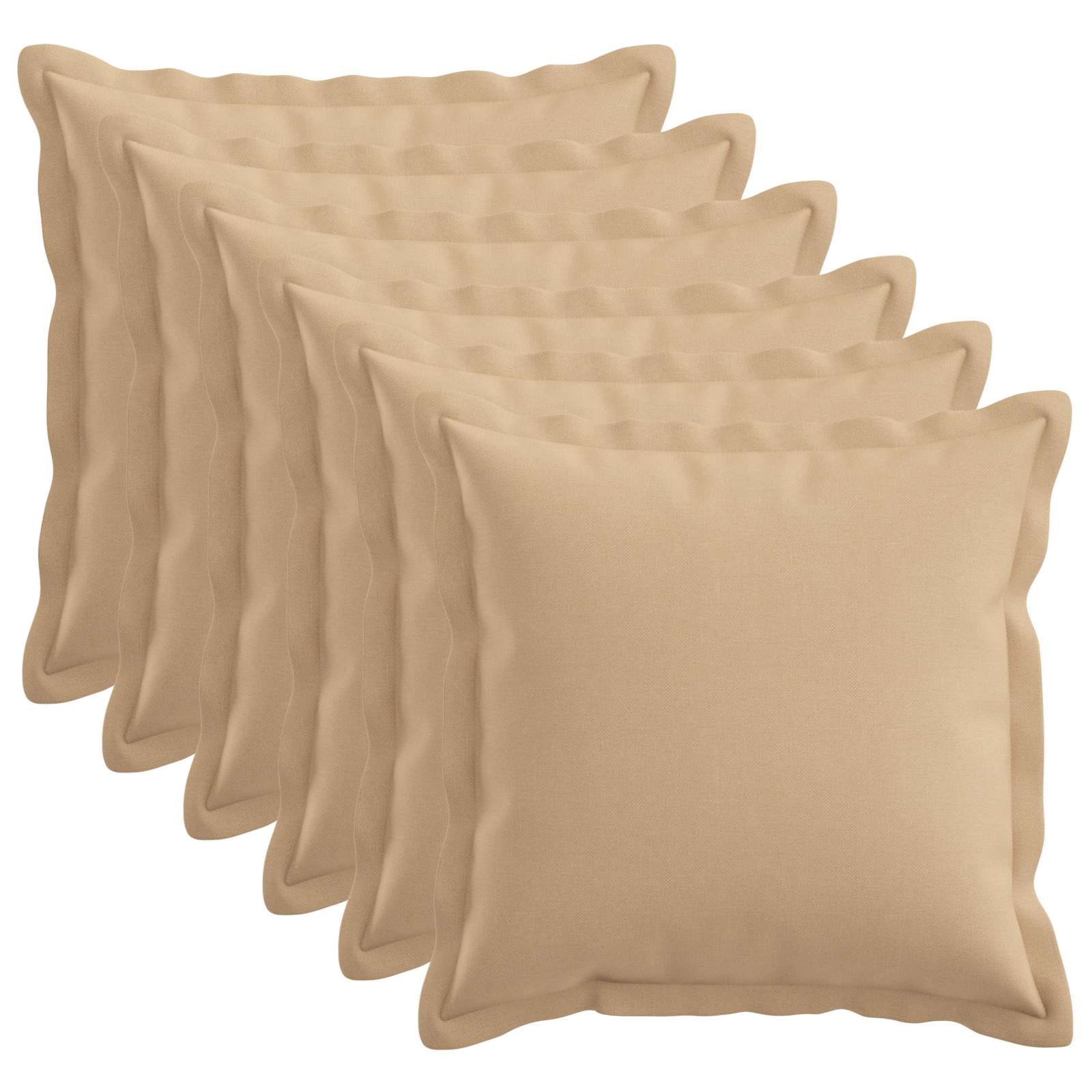 Cushion 6 pcs HOUTEN Cream 40 x 40 cm Faux Linen