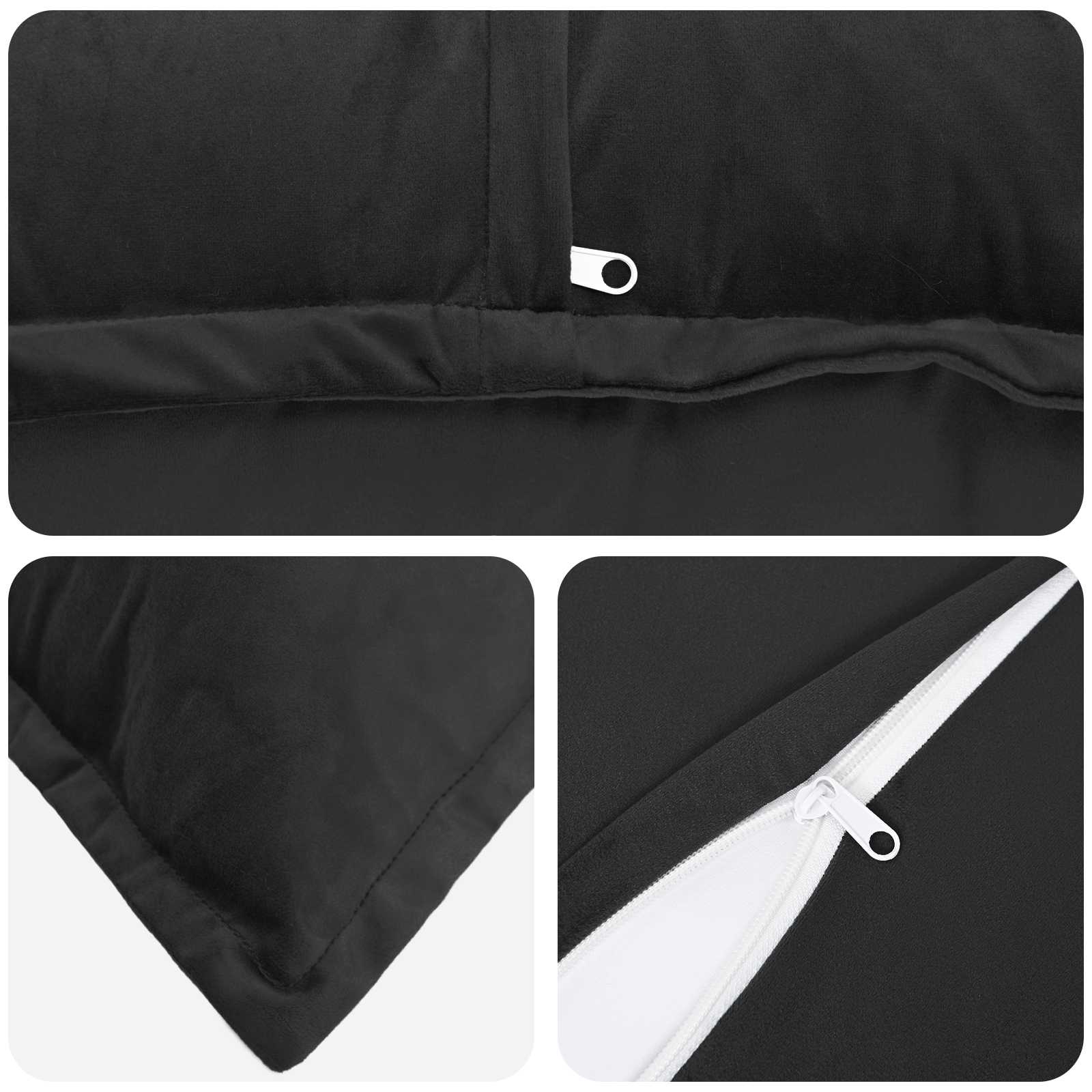 Cushion with Pillow HOUTEN 6 pcs Black Velvet