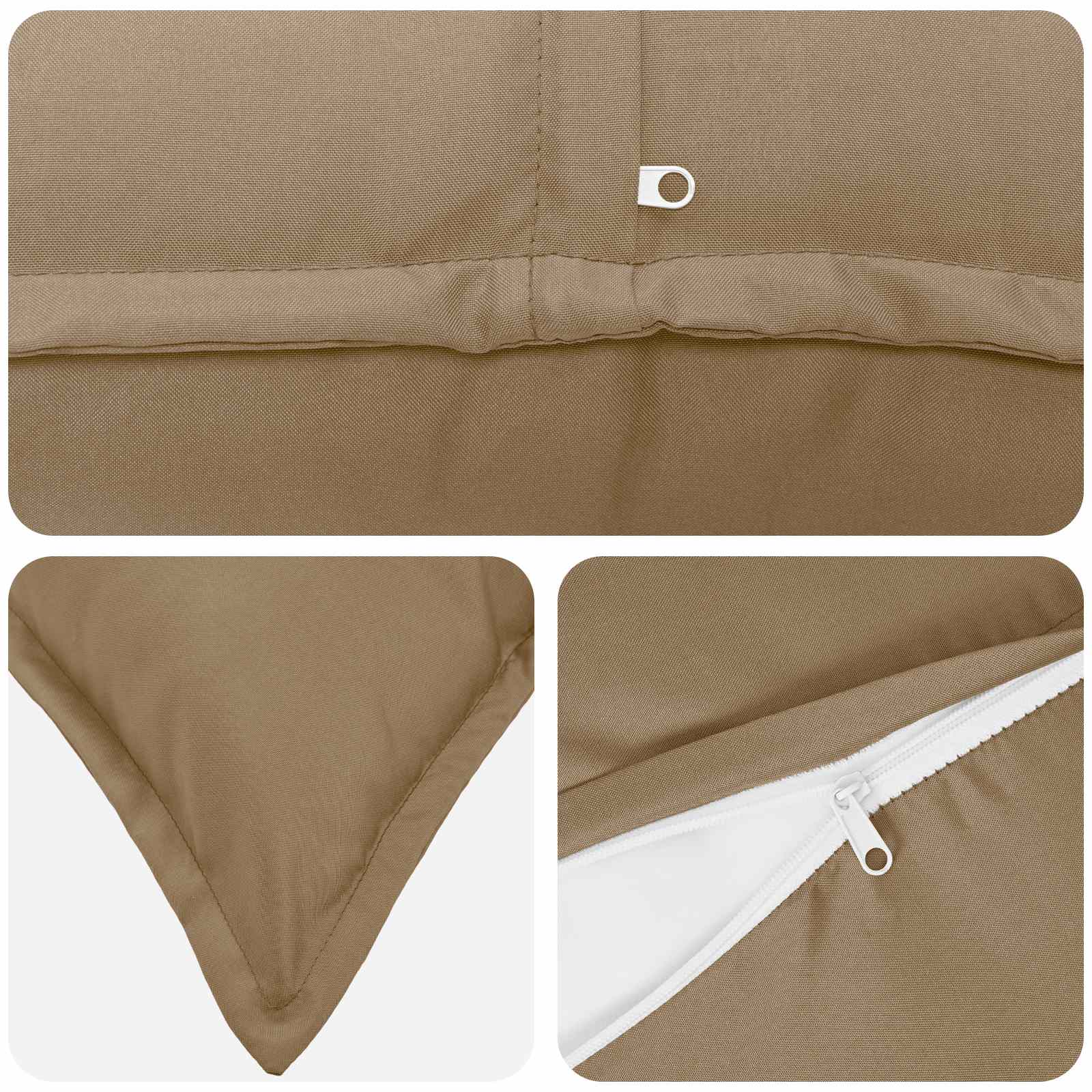 Cushion with Pillow HOUTEN 2 pcs Taupe Polyester
