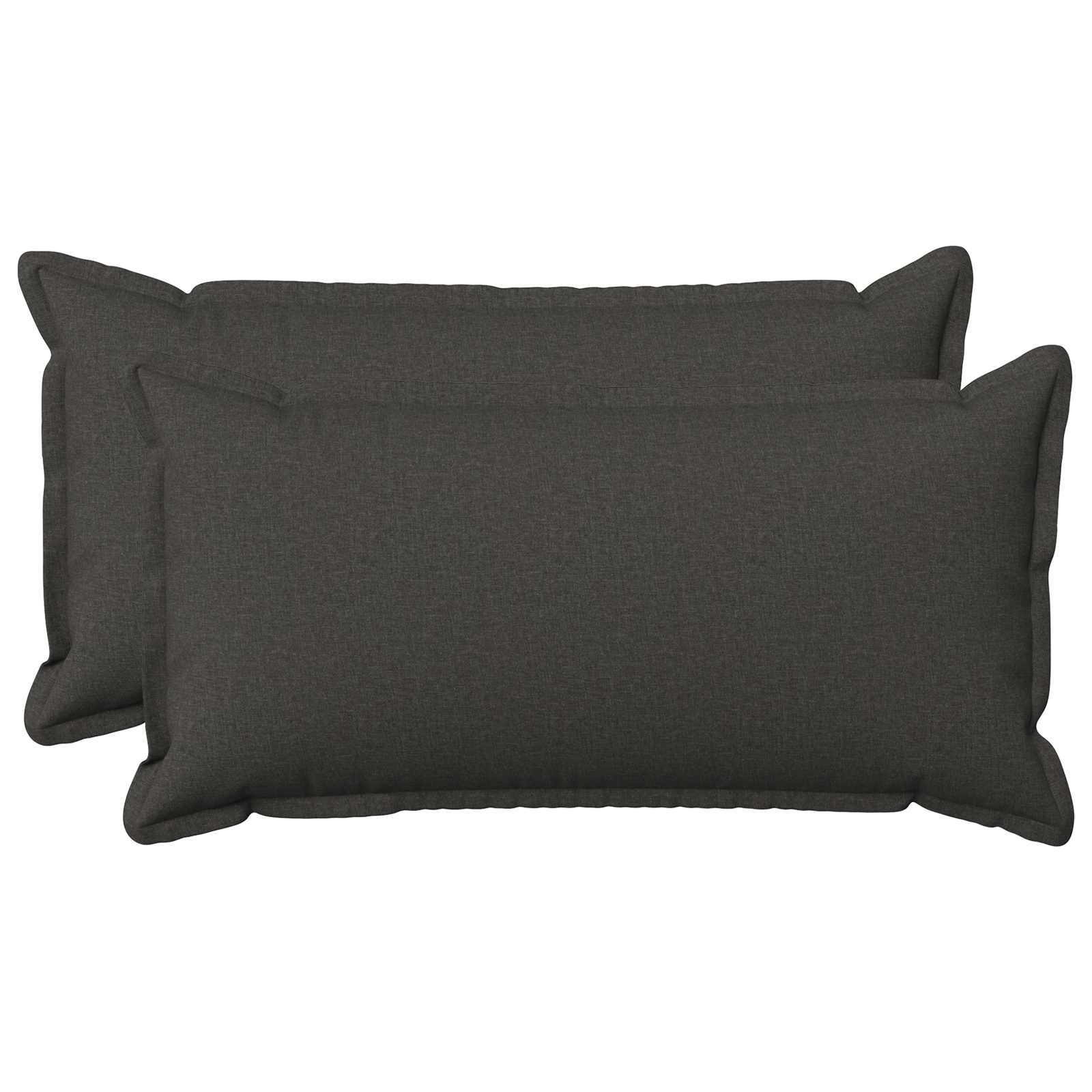 Cushion with Pillow HOUTEN 2 pcs Dark Grey Faux Linen