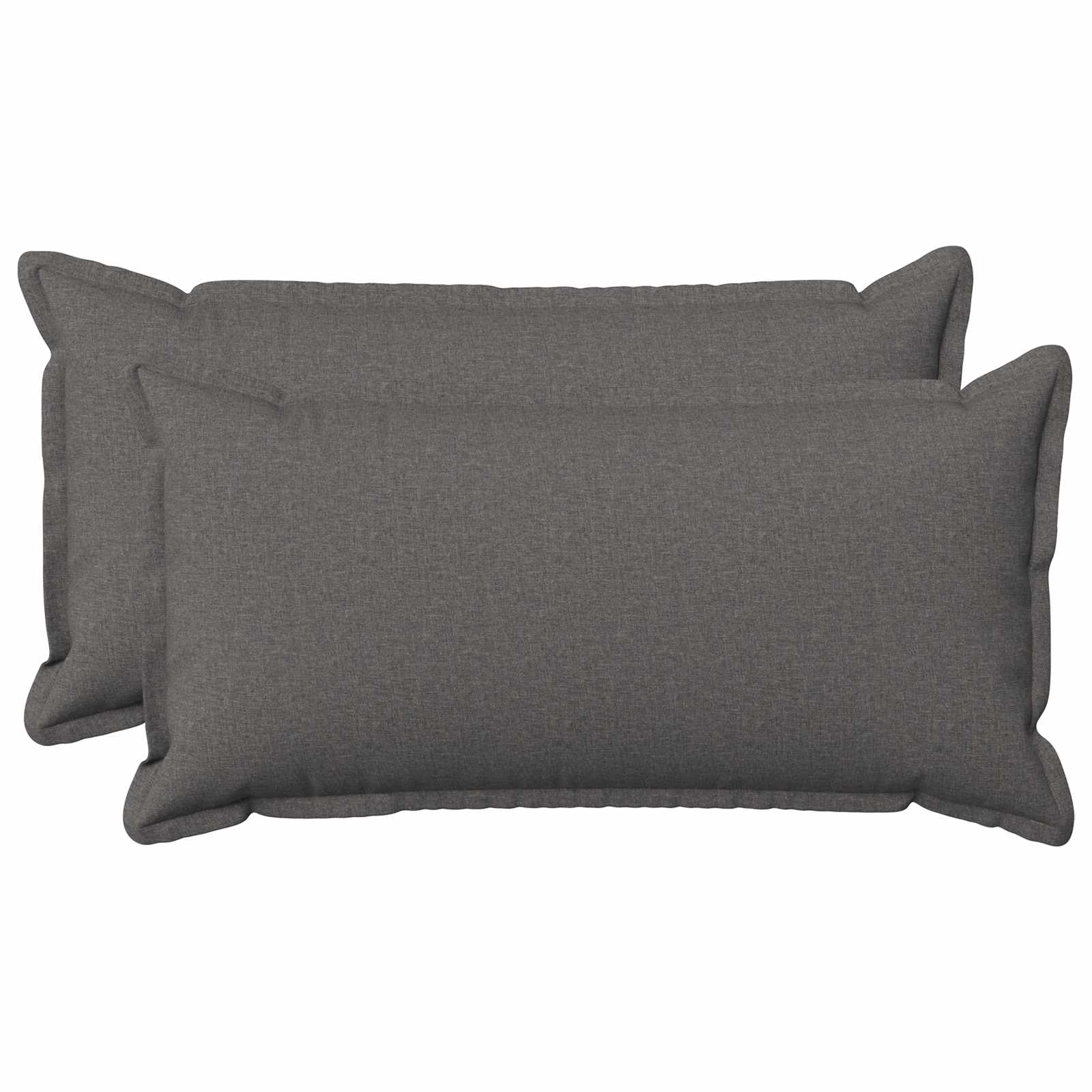 Cushion 2 pcs HOUTEN Light Grey 40 x 80 cm Faux Linen