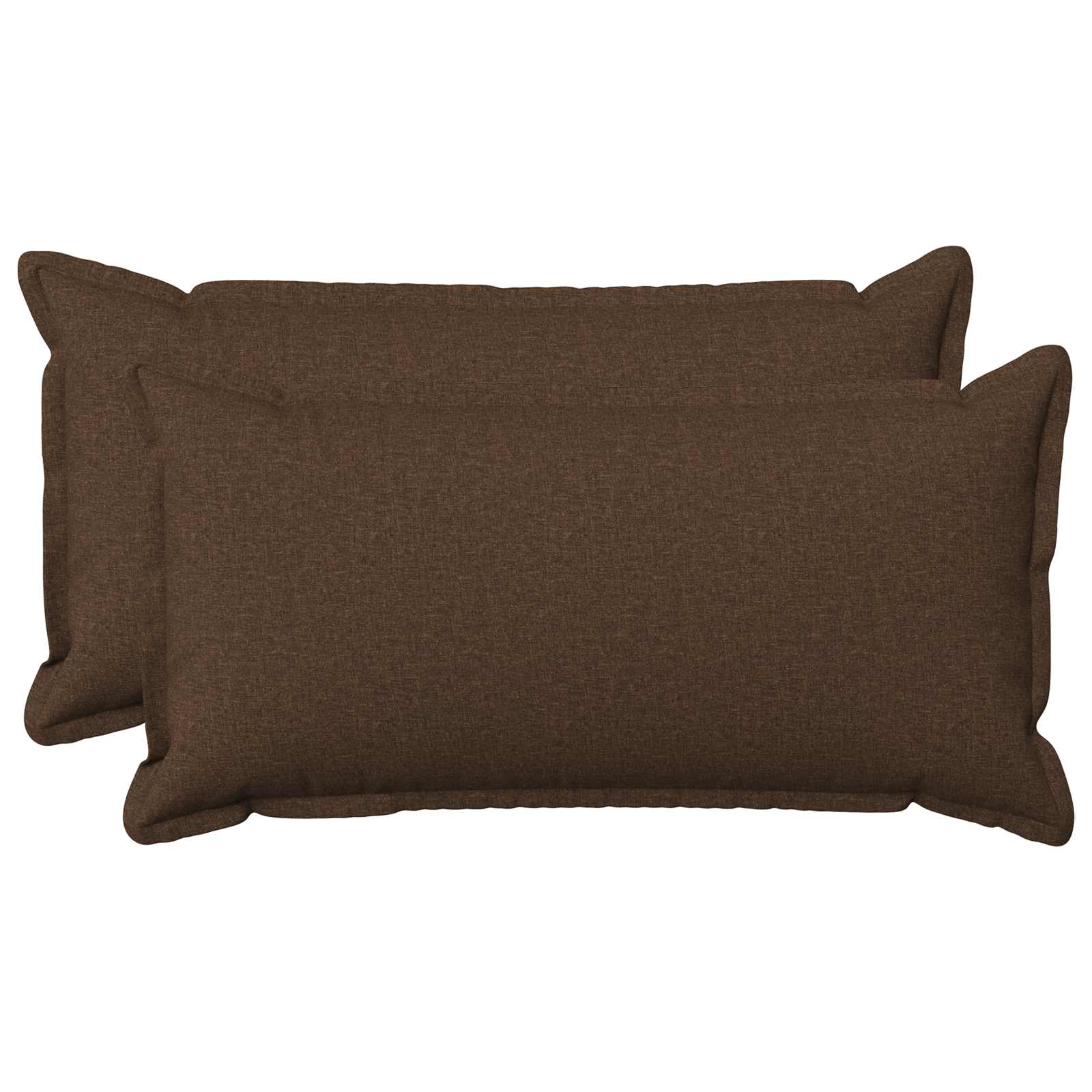 Cushion 2 pcs HOUTEN Brown 40 x 80 cm Faux Linen