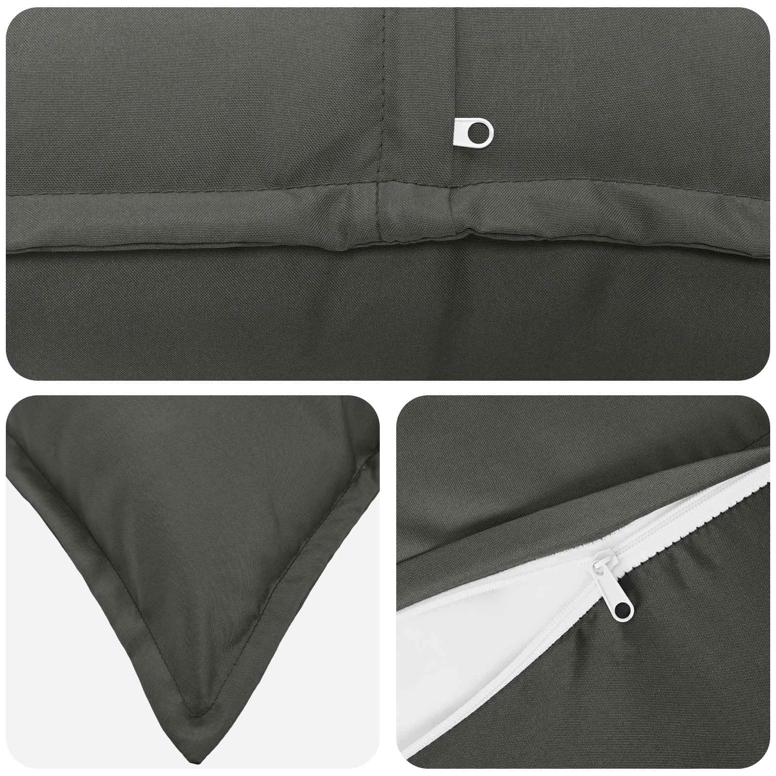Cushion with Pillow HOUTEN 2 pcs Anthracite Polyester