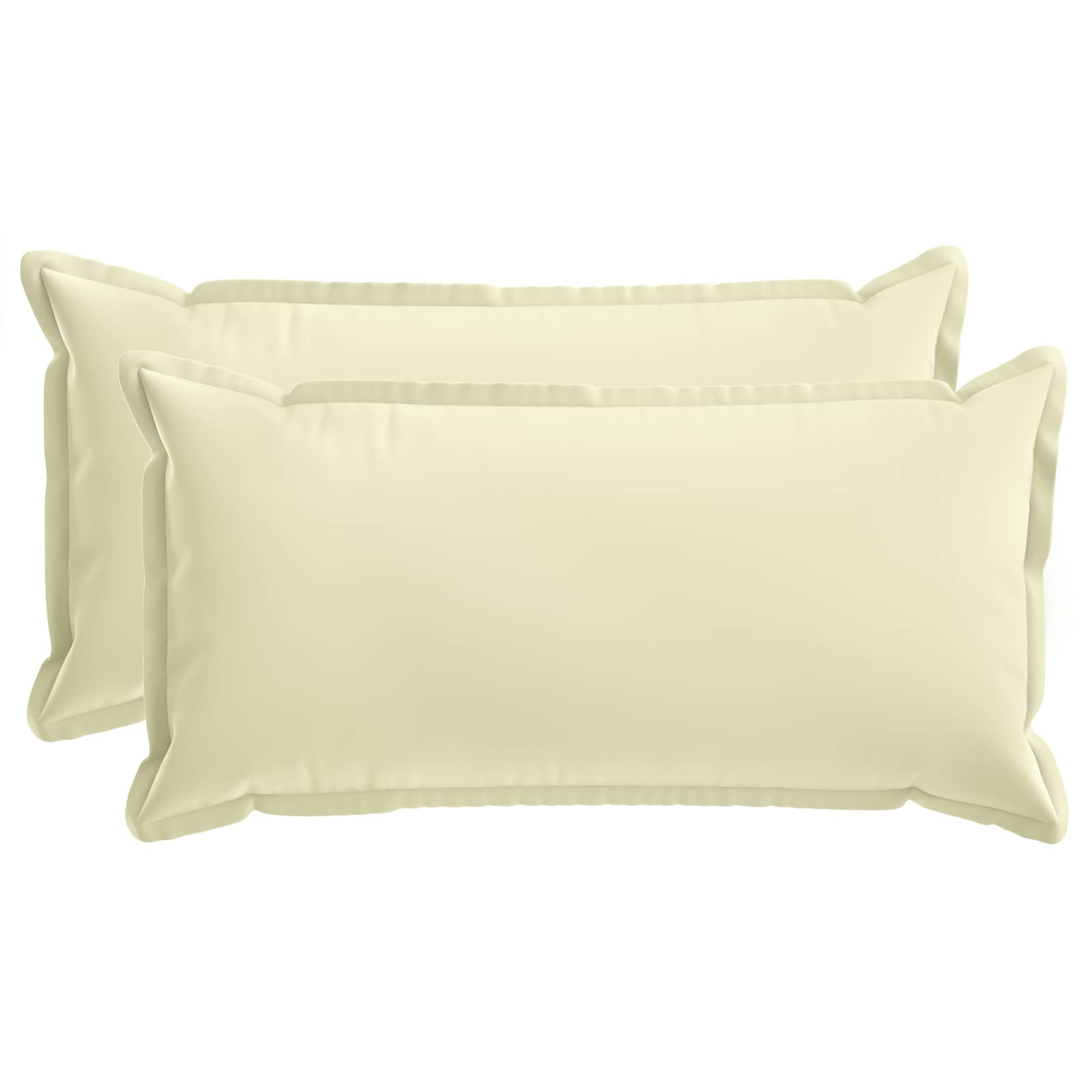 Cushion 2 pcs HOUTEN Cream 40 x 80 cm Polyester