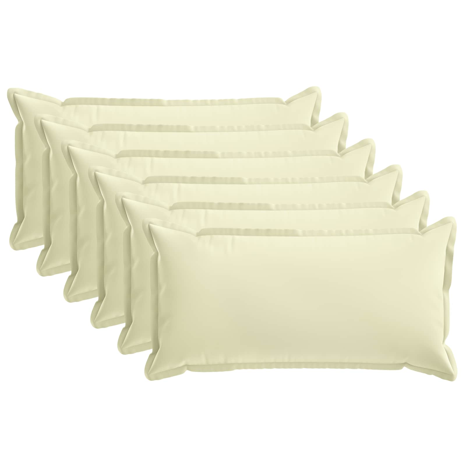 Cushion 6 pcs HOUTEN Cream 40 x 80 cm Polyester