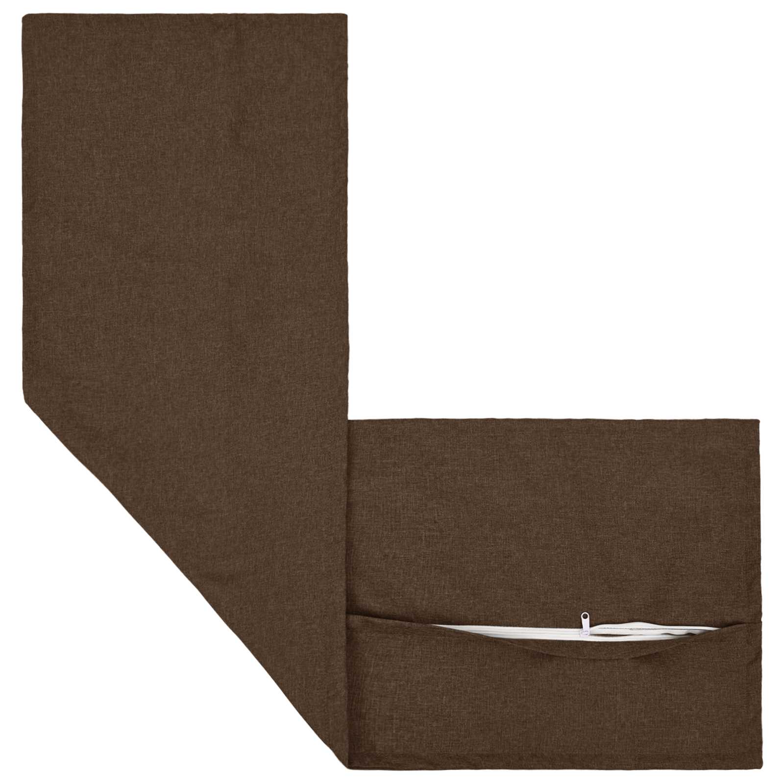 Cushion with Pillow HOUTEN 2 pcs Brown Faux Linen