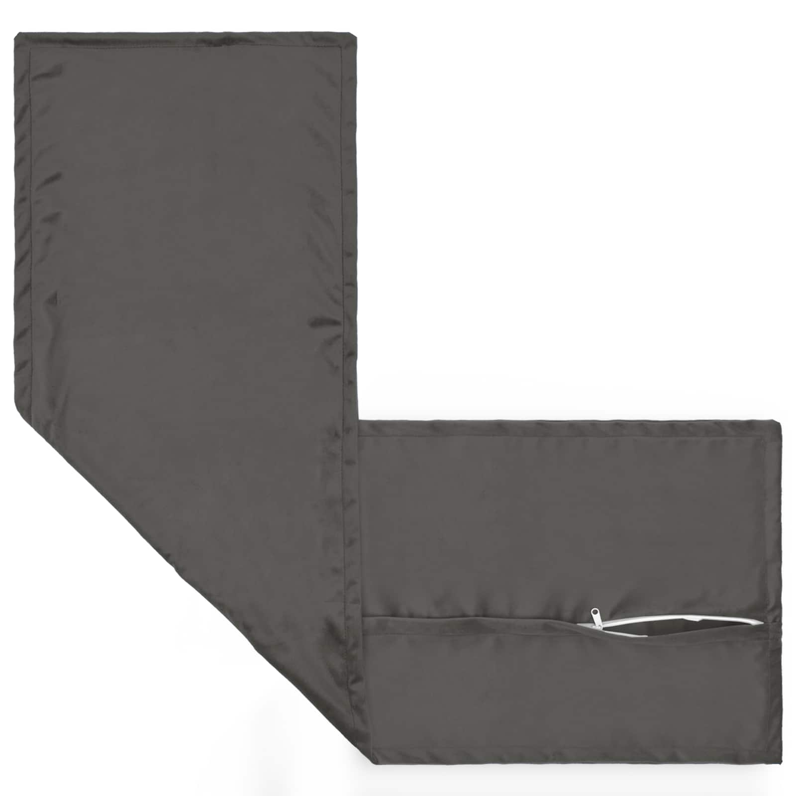 Cushion with Pillow HOUTEN Dark Grey 40 x 145 cm Velvet
