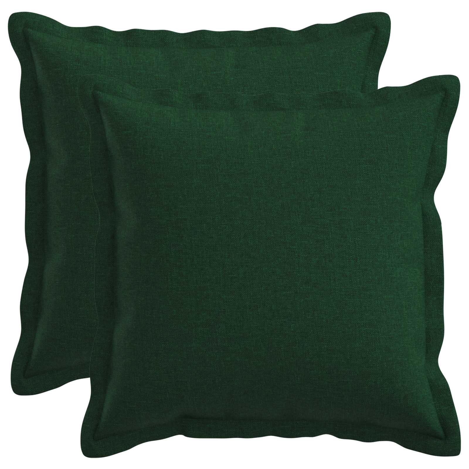 Cushion with Pillow HOUTEN 2 pcs Dark Green Faux Linen