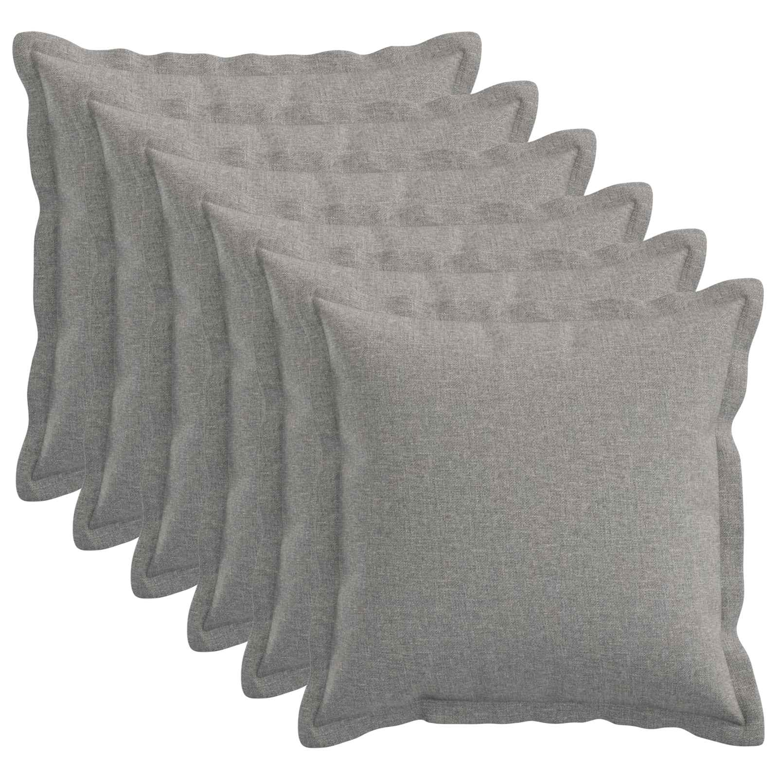 Cushion 6 pcs HOUTEN Cloud Grey 45 x 45 cm Faux Linen