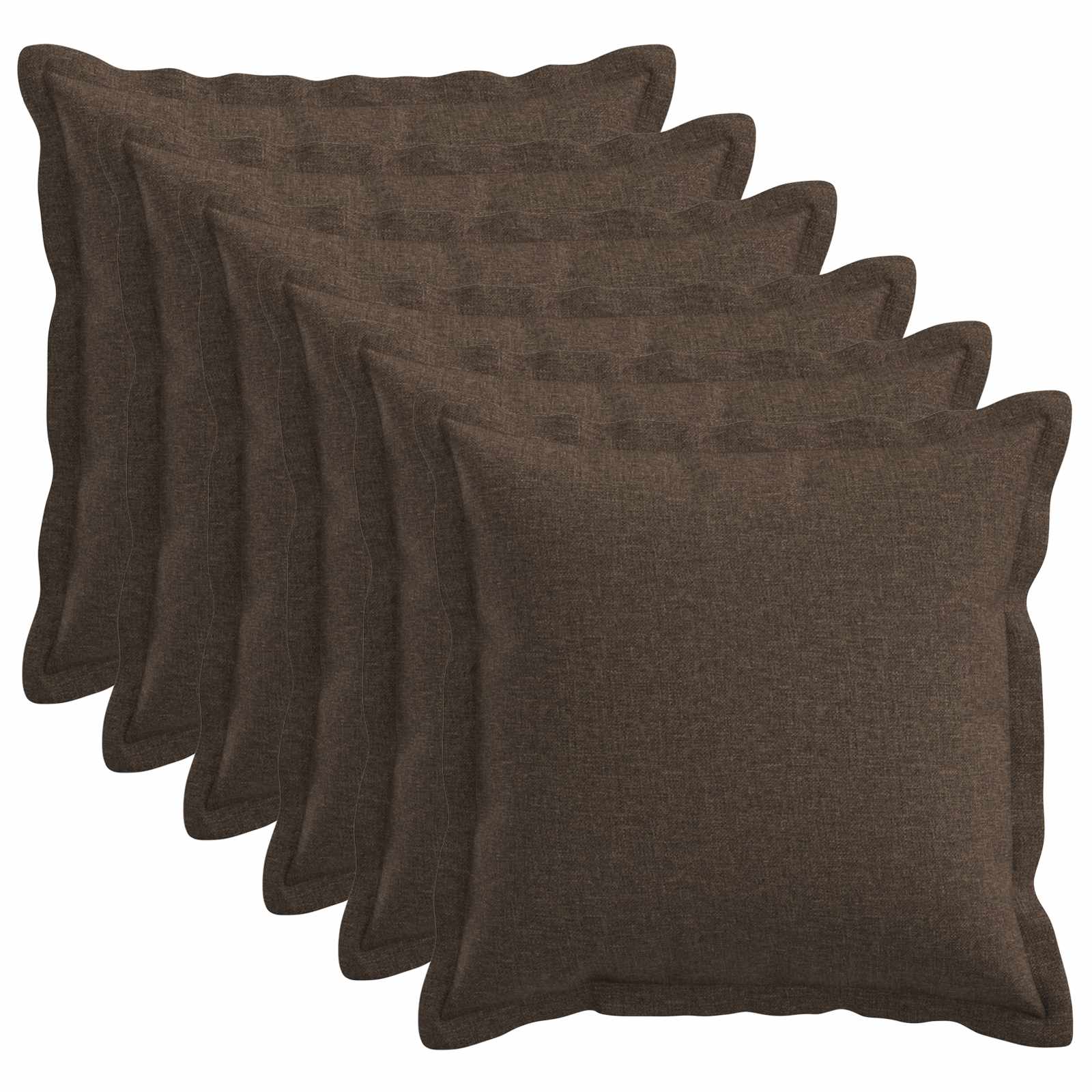 Cushion 6 pcs HOUTEN Taupe 50 x 50 cm Faux Linen