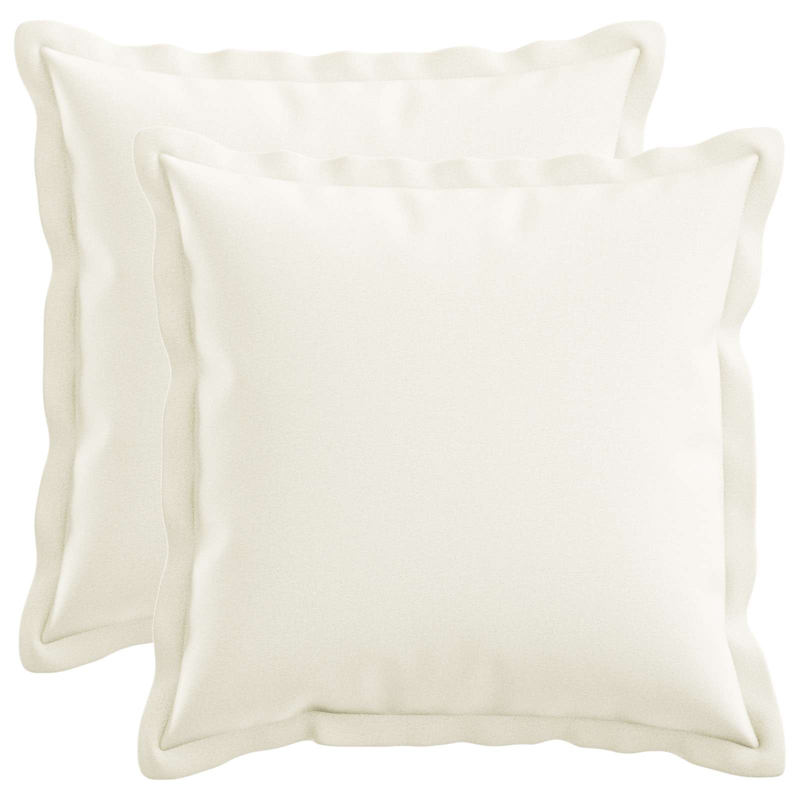Cushion 2 pcs HOUTEN White 50 x 50 cm Faux Linen