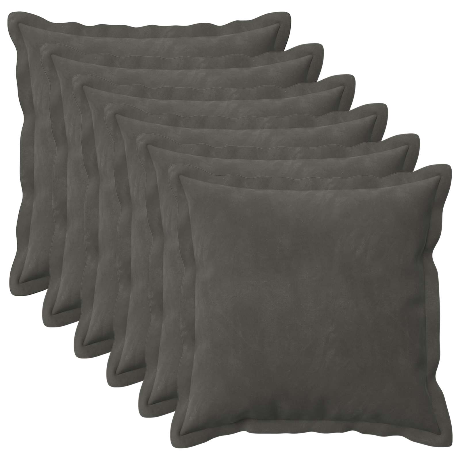 Cushion with Pillow HOUTEN 6 pcs Dark Grey Velvet