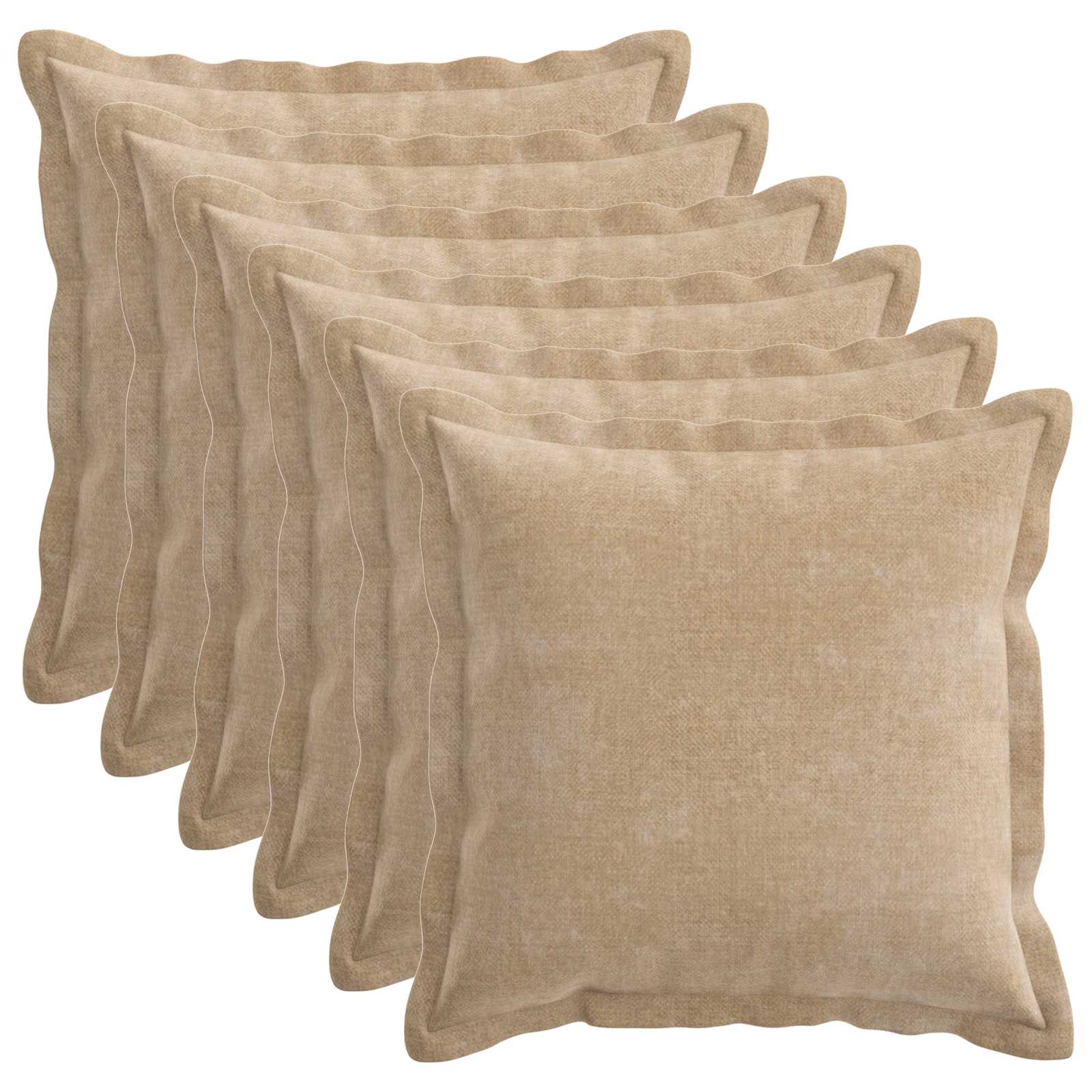 Cushion 6 pcs HOUTEN Taupe 50 x 50 cm Chenille Fabric