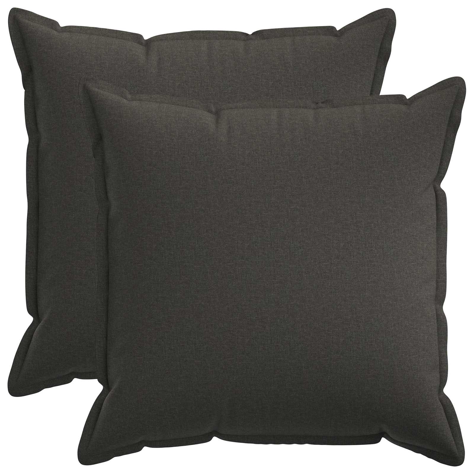 Cushion 2 pcs HOUTEN Dark Grey 55 x 55 cm Faux Linen