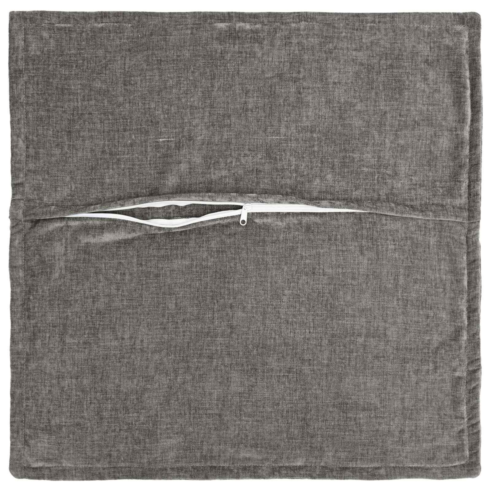 Cushion 2 pcs HOUTEN Dark Grey 55 x 55 cm Chenille Fabric