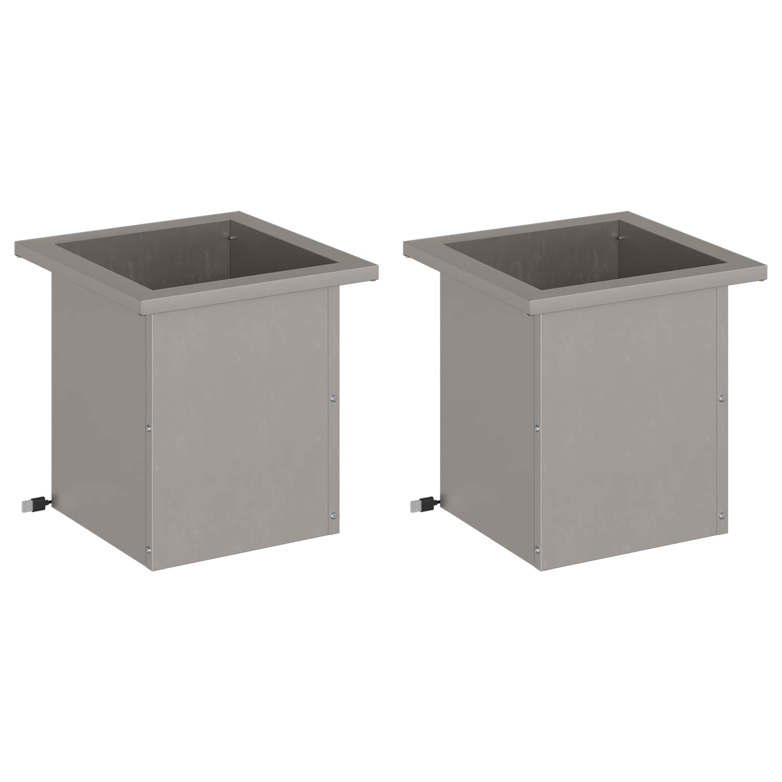 Garden Planter with LED 2 pcs Rusty 30 x 30 x 30 cm