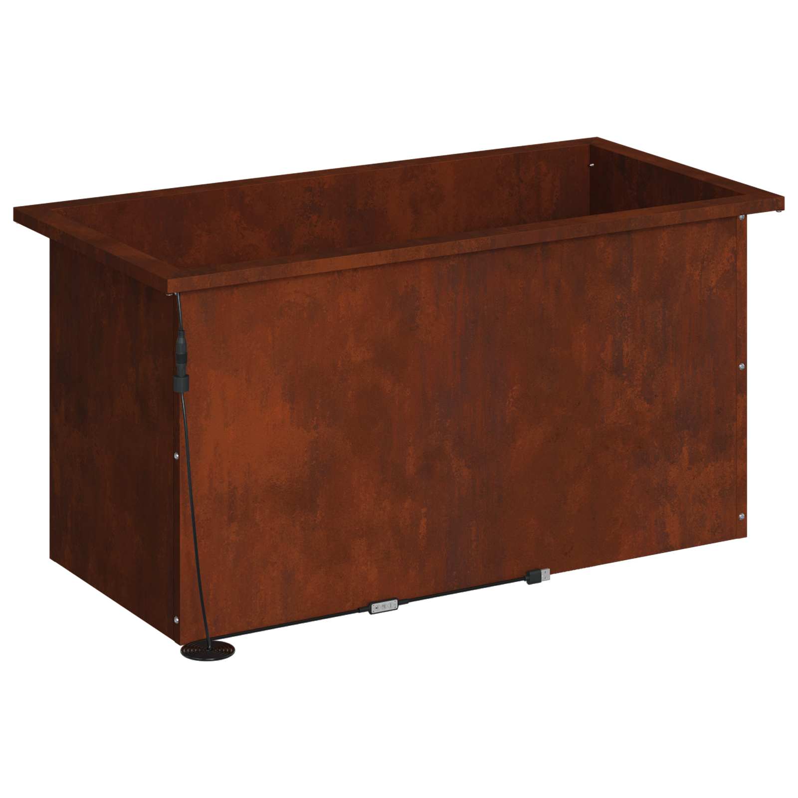 Garden Planter with LED 2 pcs Rusty 40 x 80 x 40 cm