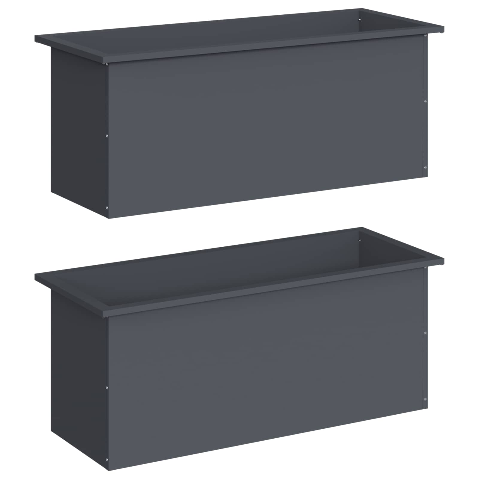 Garden Planter with LED 2 pcs Antracite 40 x 100 x 40 cm Steel