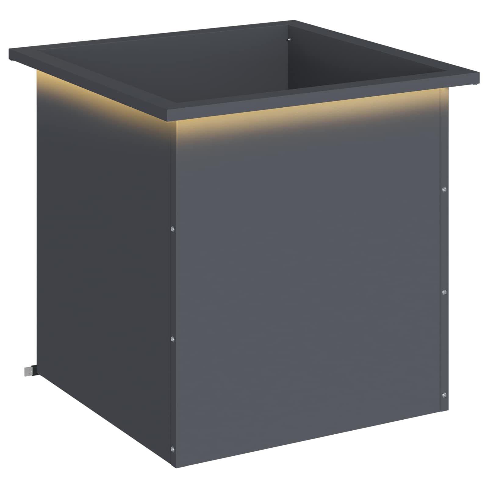 Garden Planter with LED Antracite 50 x 50 x 48 cm Steel