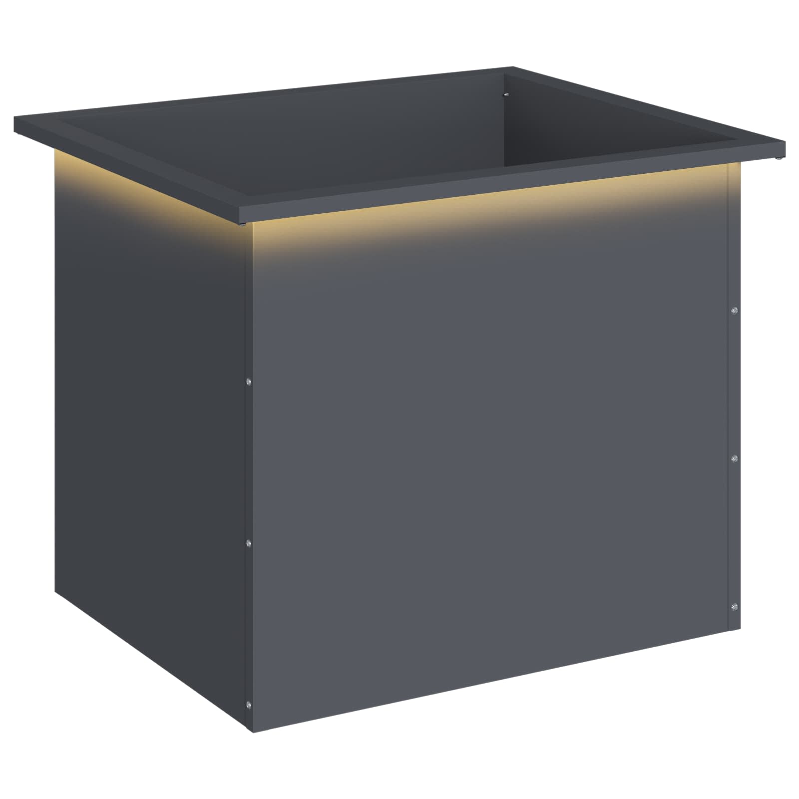 Garden Planter with LED Antracite 50 x 60 x 48 cm Steel