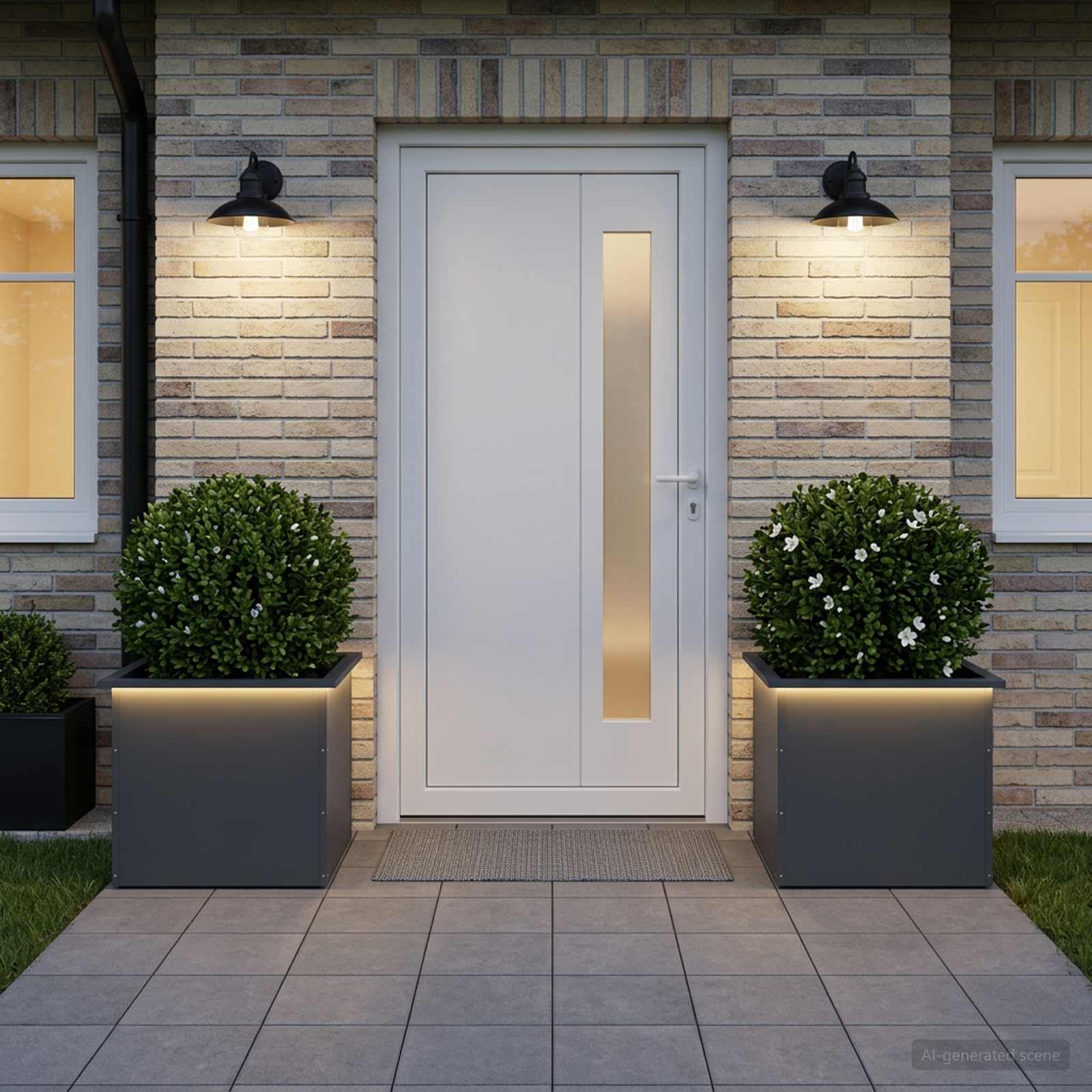 Garden Planter with LED 2 pcs Antracite 50 x 60 x 48 cm Steel