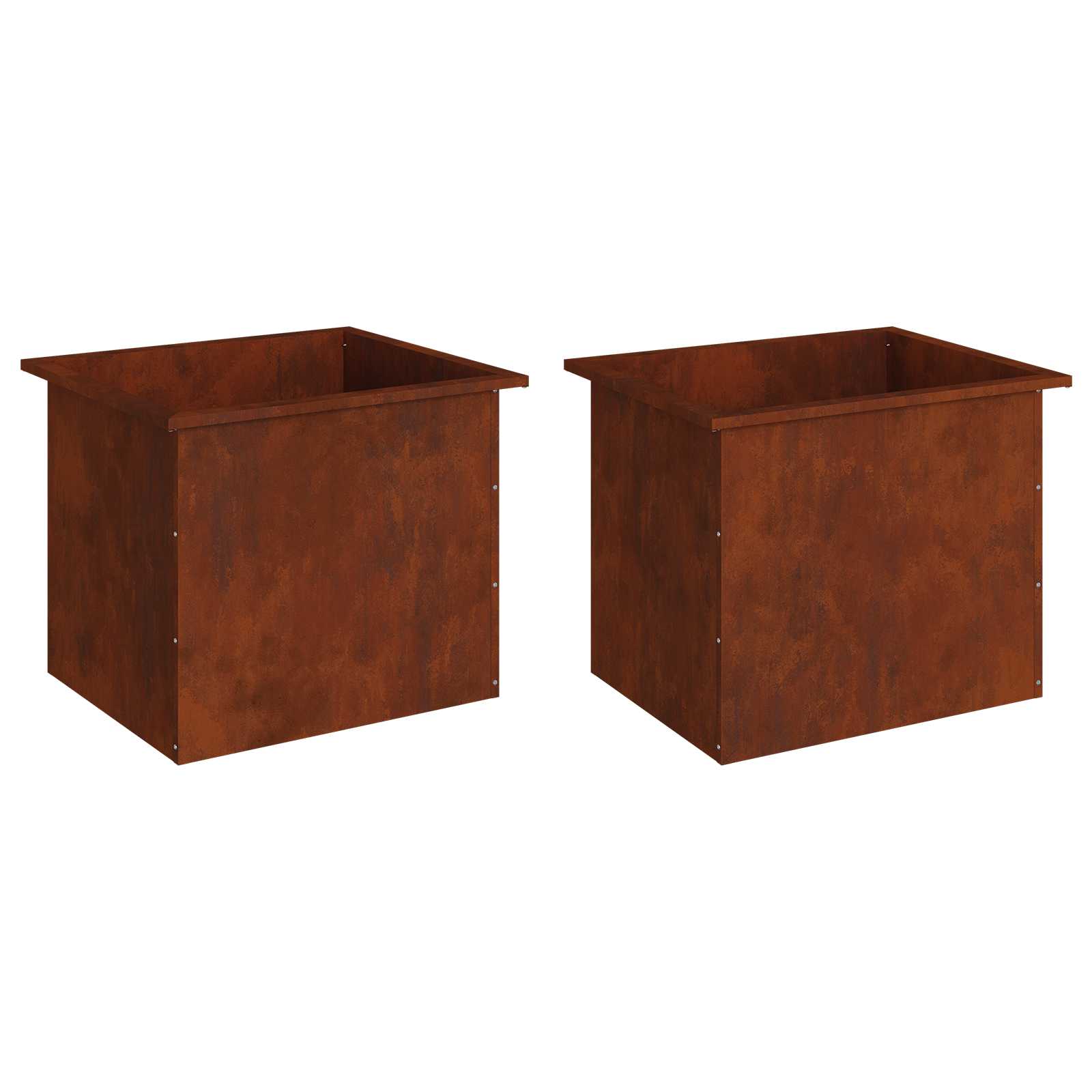 Garden Planter with LED 2 pcs Rusty 50 x 60 x 48 cm