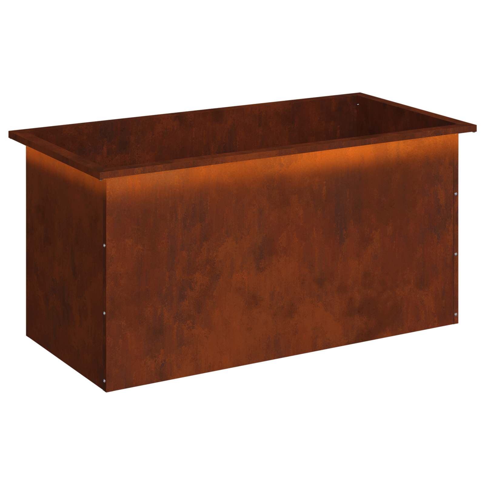 Garden Planter with LED Rusty 50 x 100 x 48 cm Weathering Steel