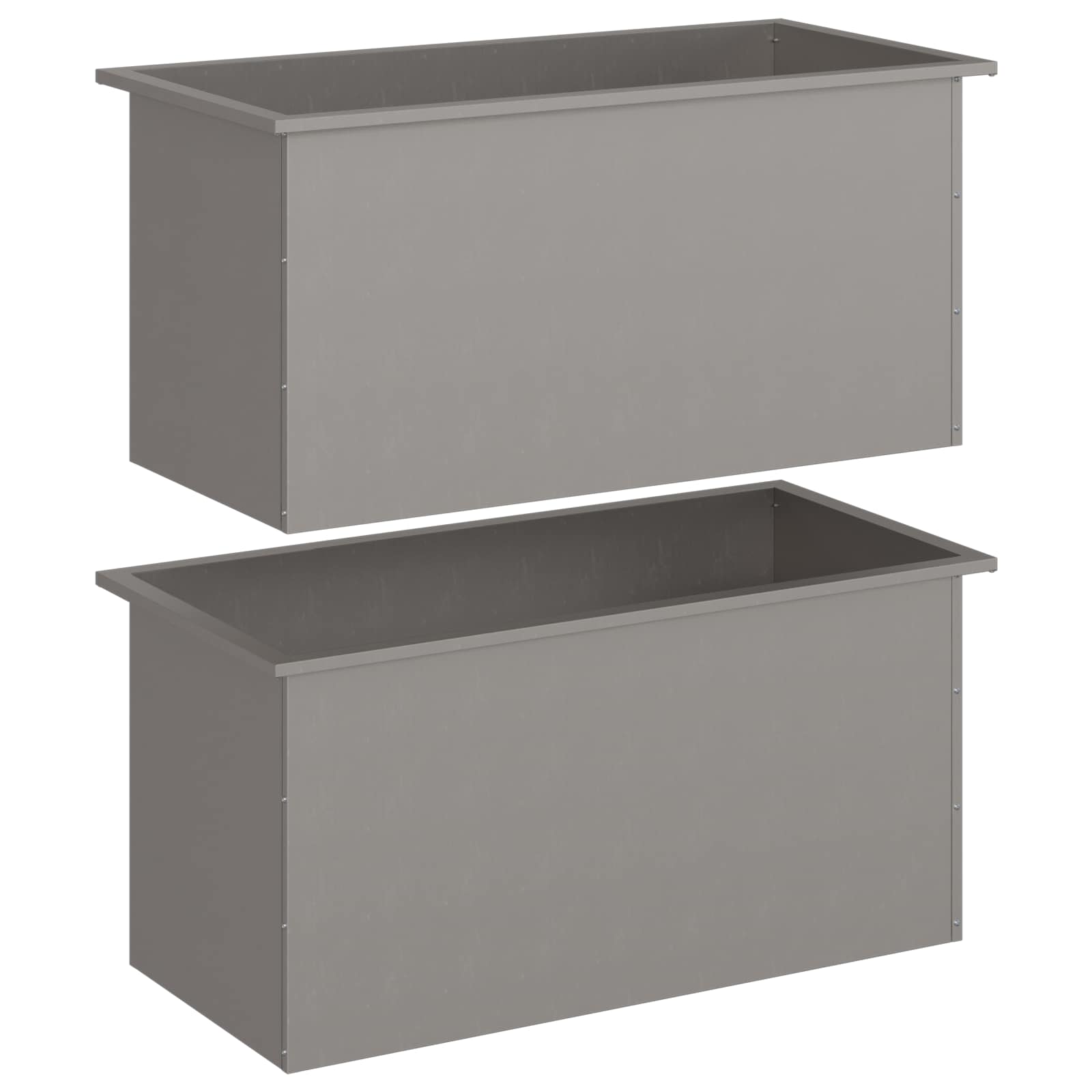 Garden Planter with LED 2 pcs Rusty 50 x 100 x 48 cm